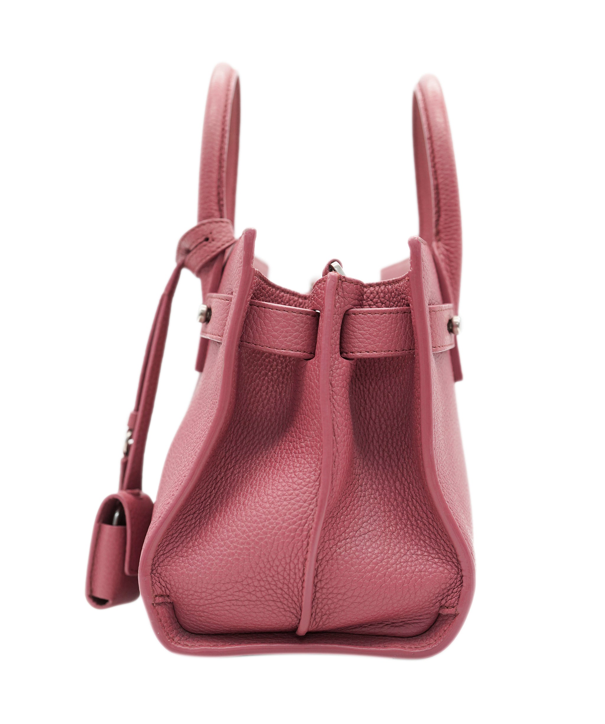 YSL Small Pink Grained Leather Sac De Jour Bag PHW AGC1722