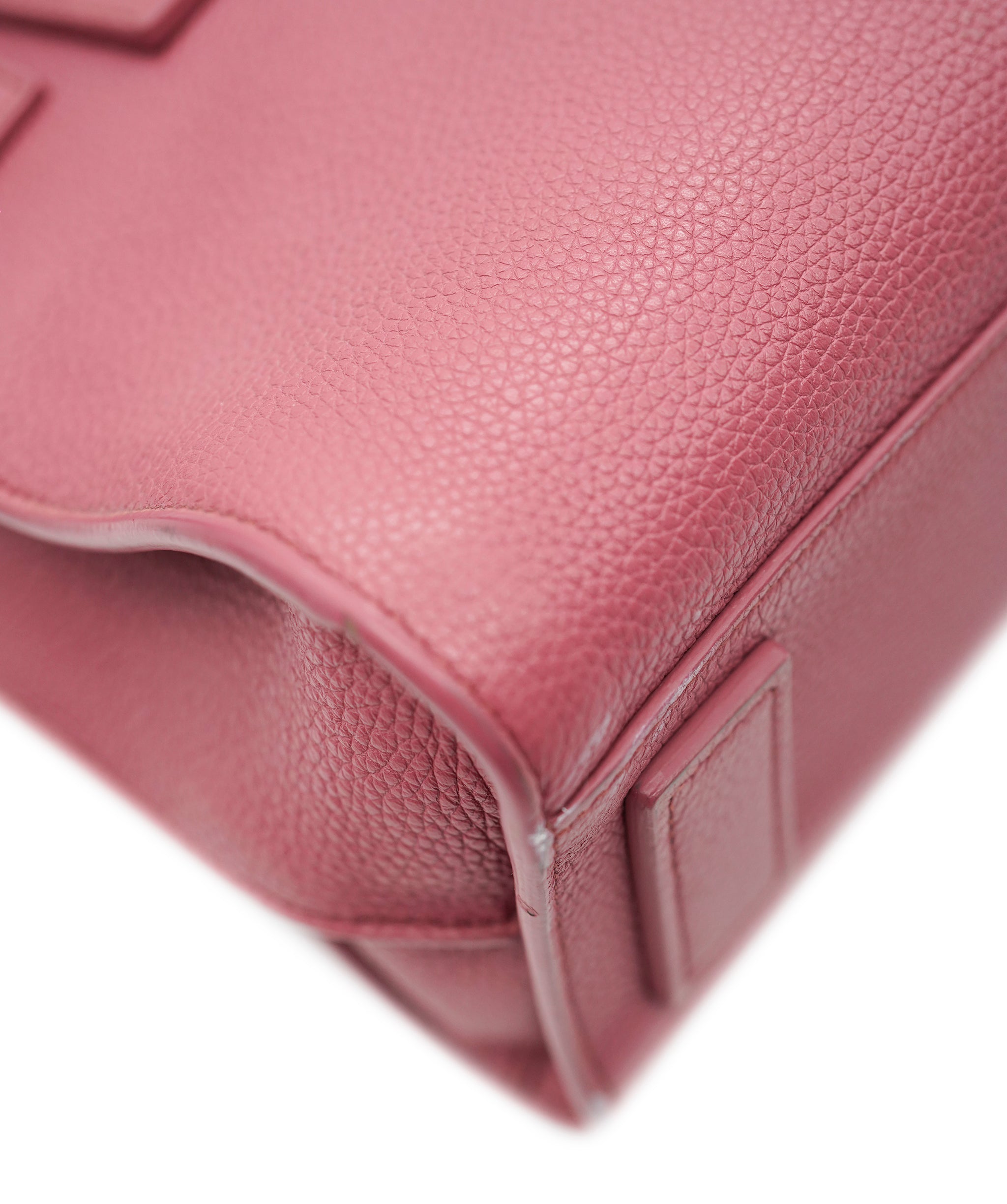 YSL Small Pink Grained Leather Sac De Jour Bag PHW AGC1722