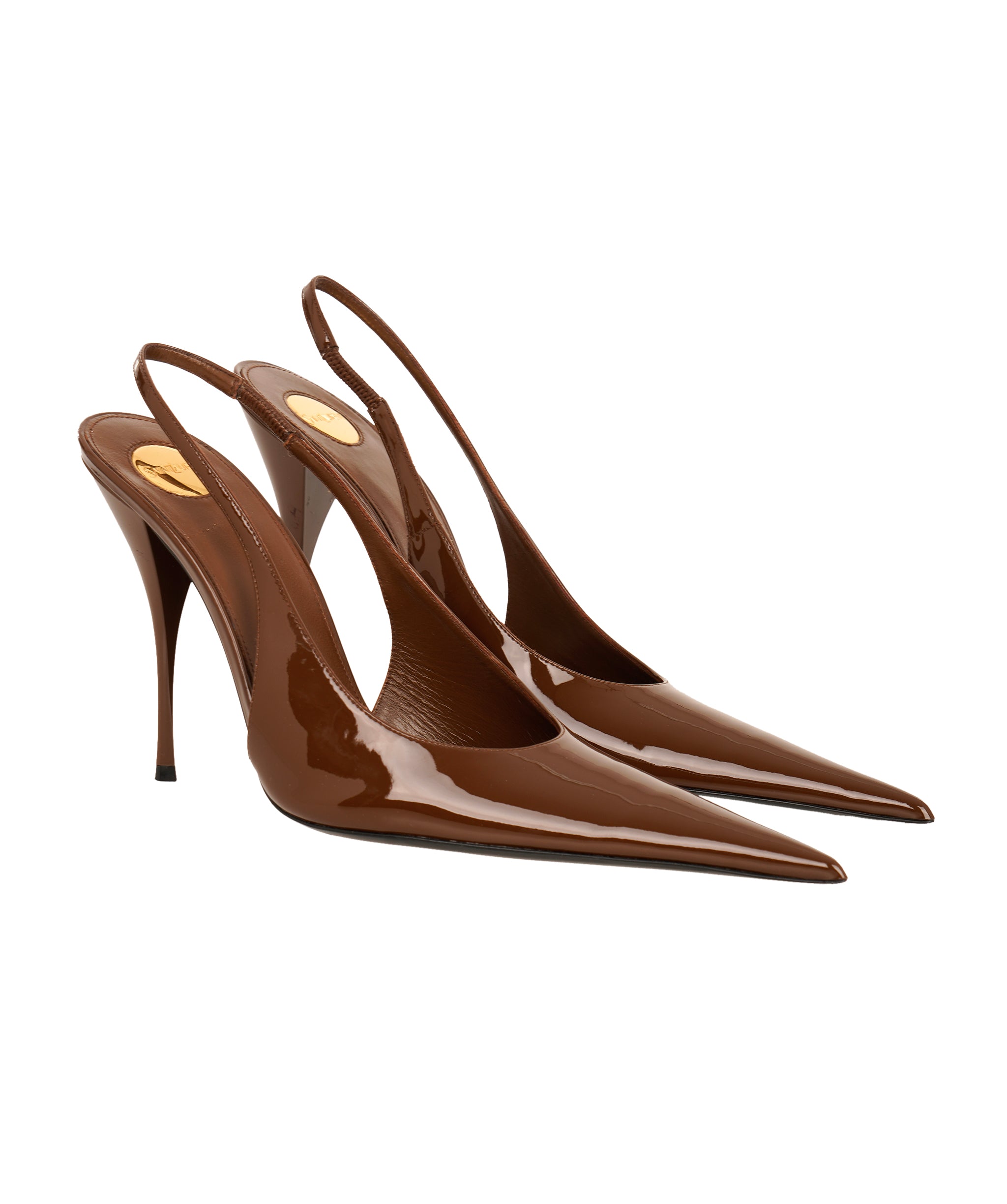Saint Laurent SS26 P.A.R.I.S pumps brown 40 (rpp €2000!) - APC0082