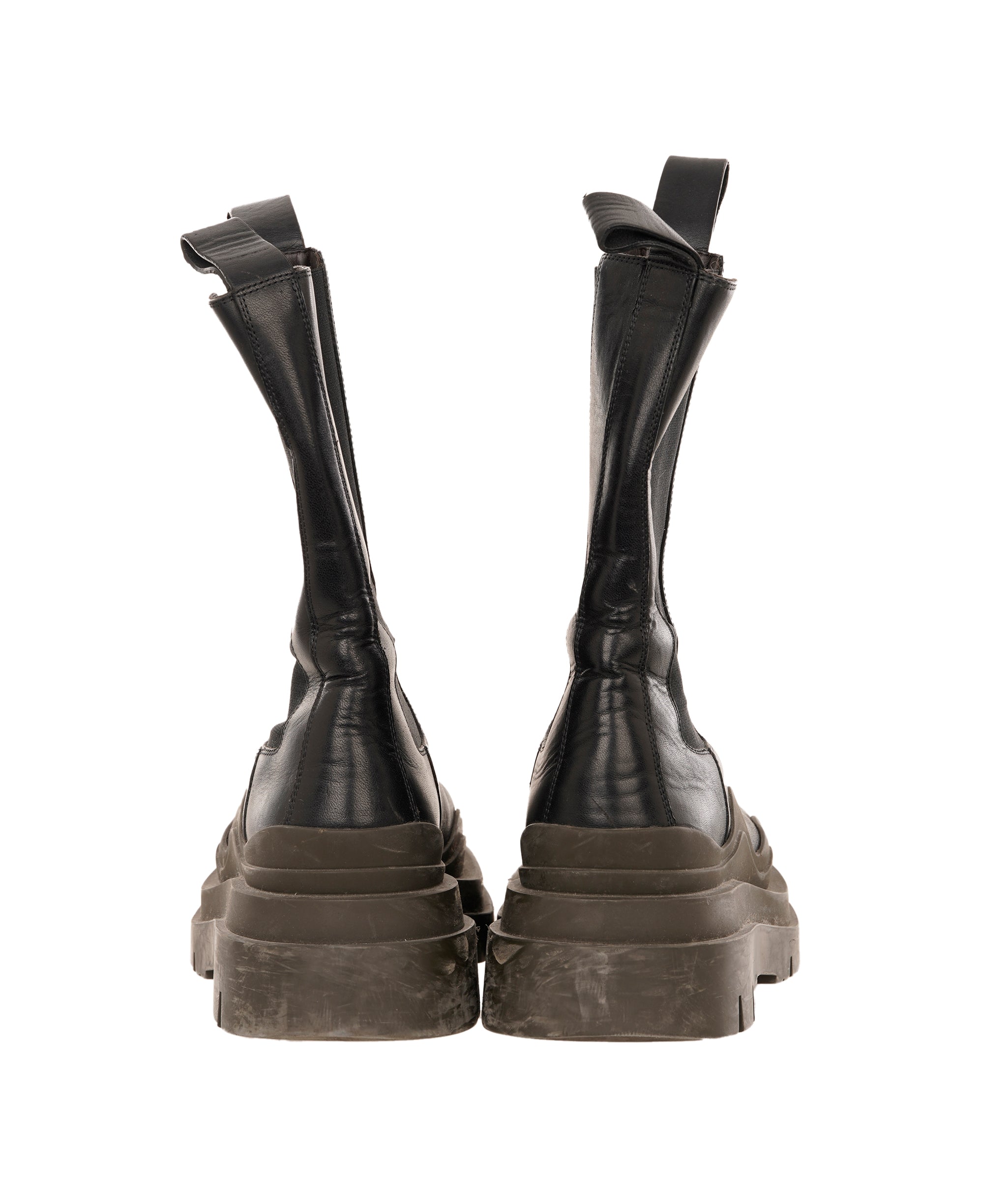 Bottega Veneta Black Leather Track Boots Size 38  ANC1737