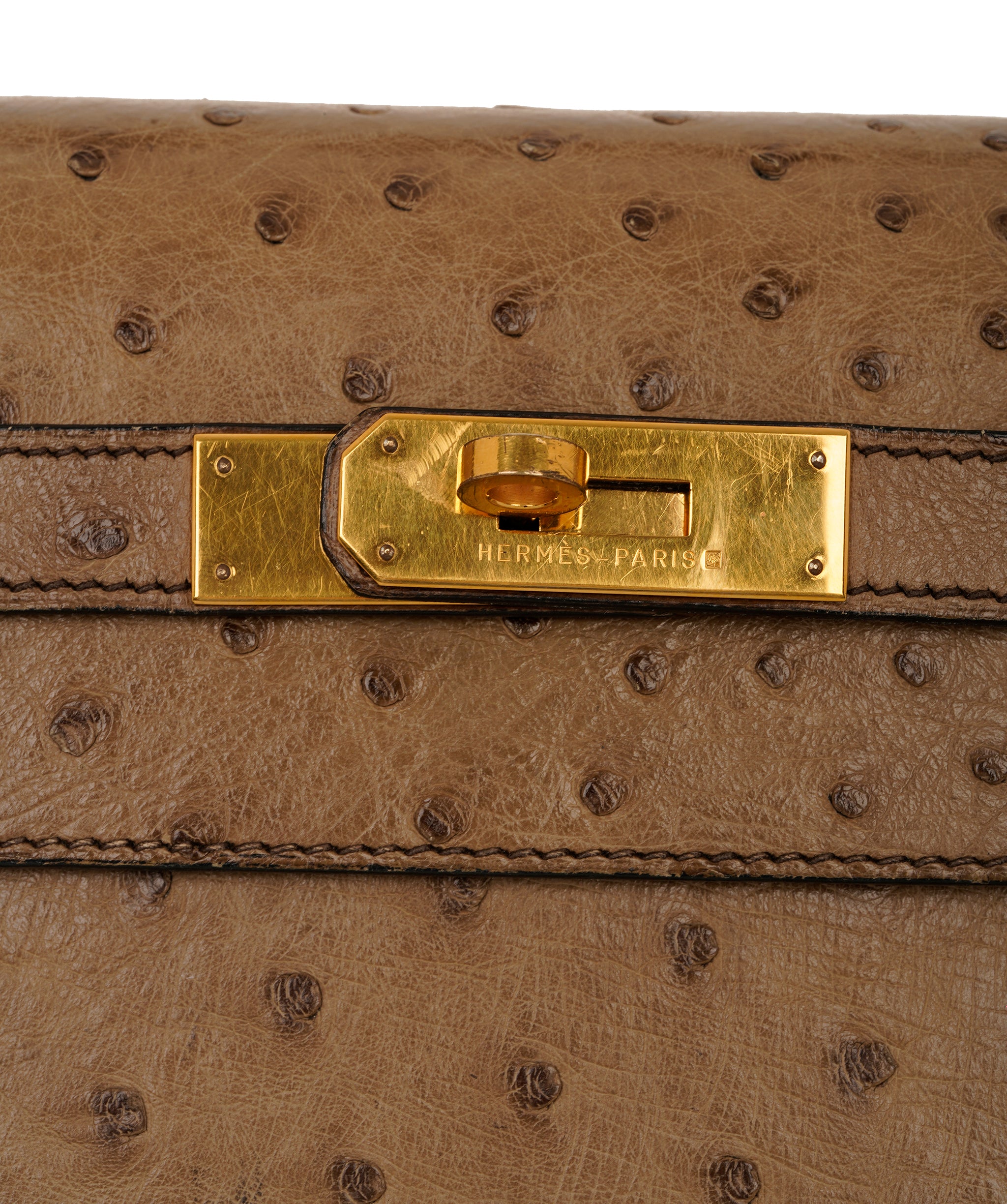 Hermès Kelly 32 in Etoupe Vintage Ostrich  ALC4155