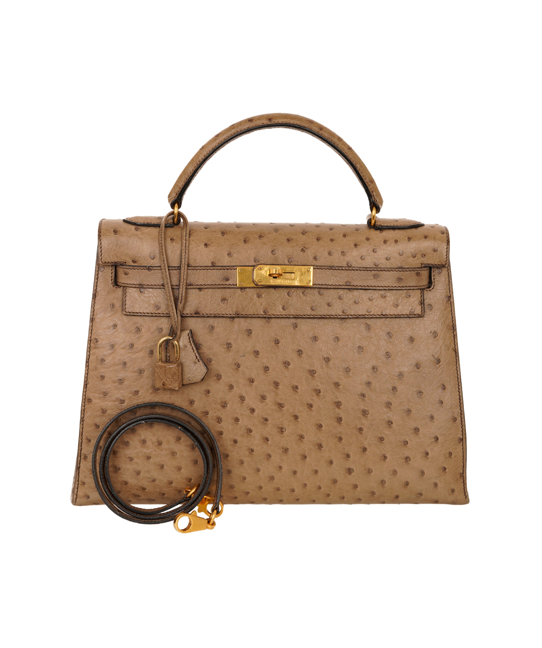 Hermès Kelly 32 in Etoupe Vintage Ostrich  ALC4155