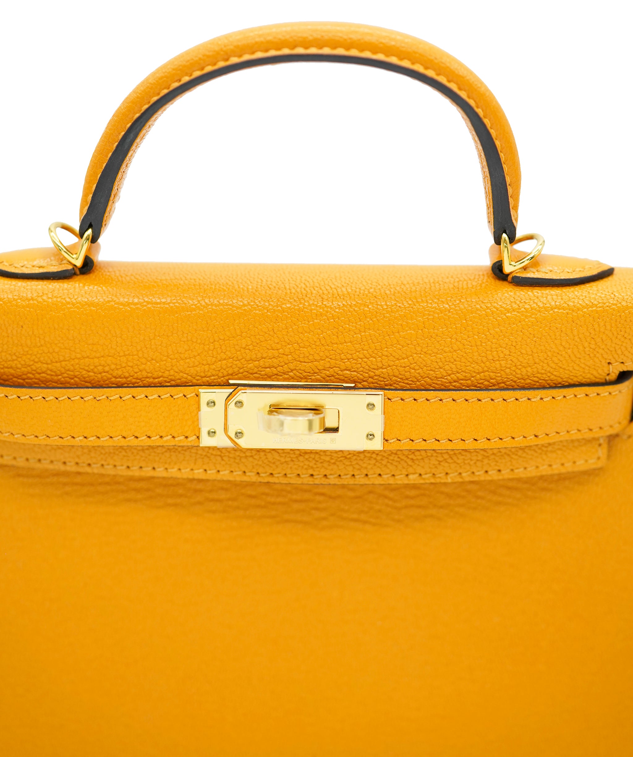 Hermes Kelly 20 Moutard Chevre GHW #A SKC1589