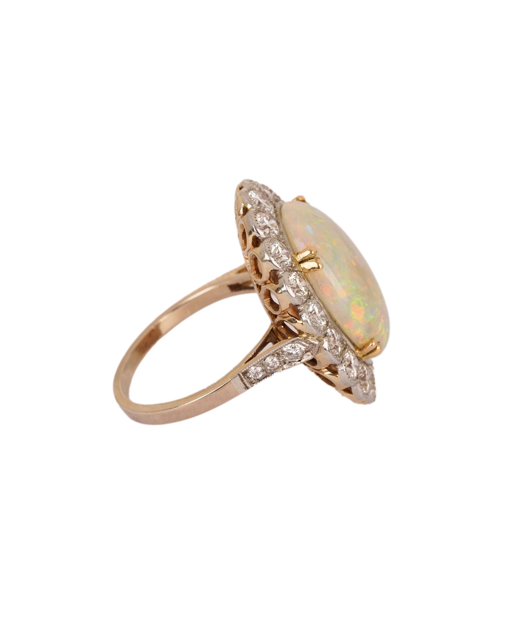 Fine Opal and Diamond Cluster Ring WA90651
