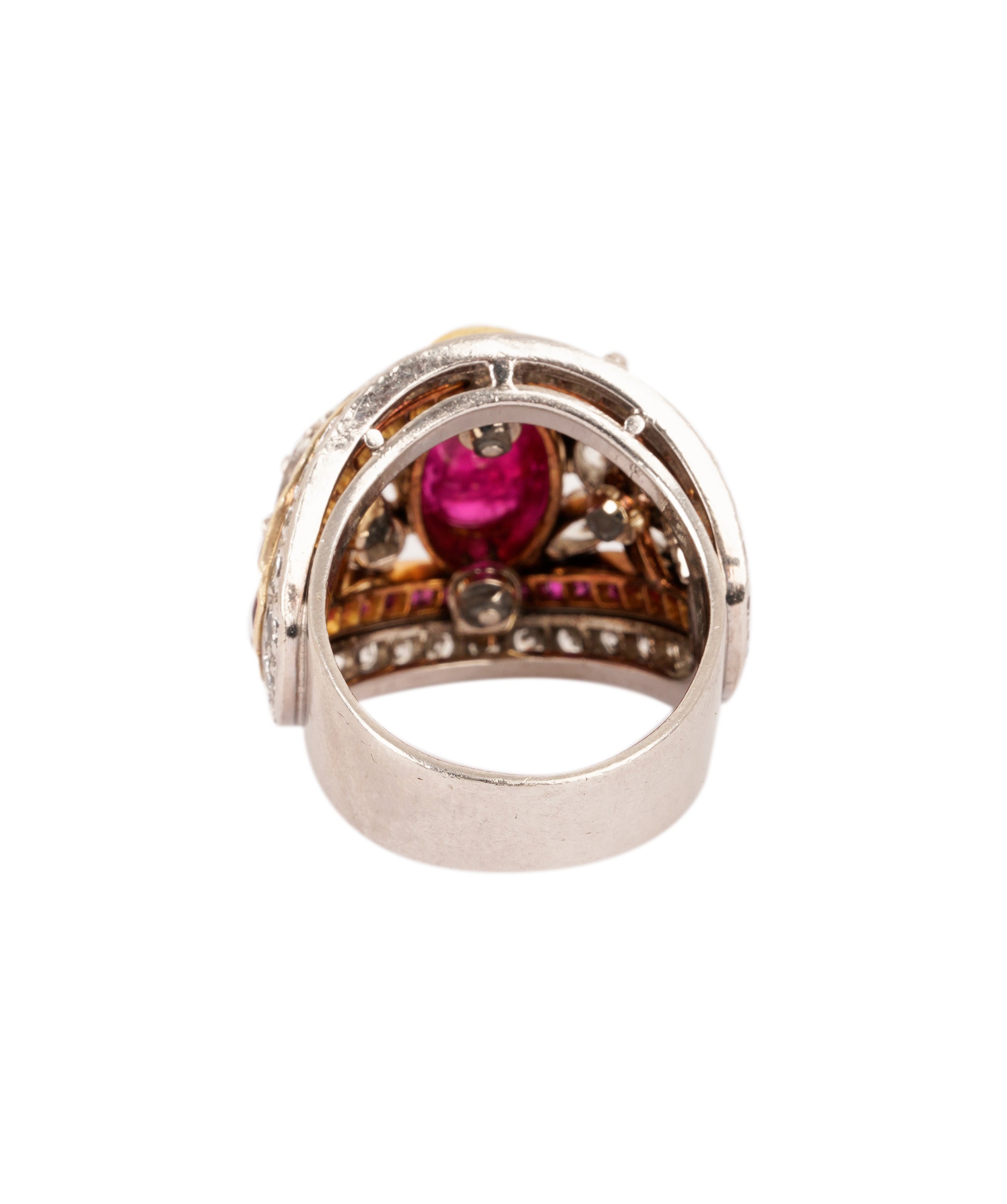 RESTIVO Burma Ruby and Diamond Bombe Ring WA90326