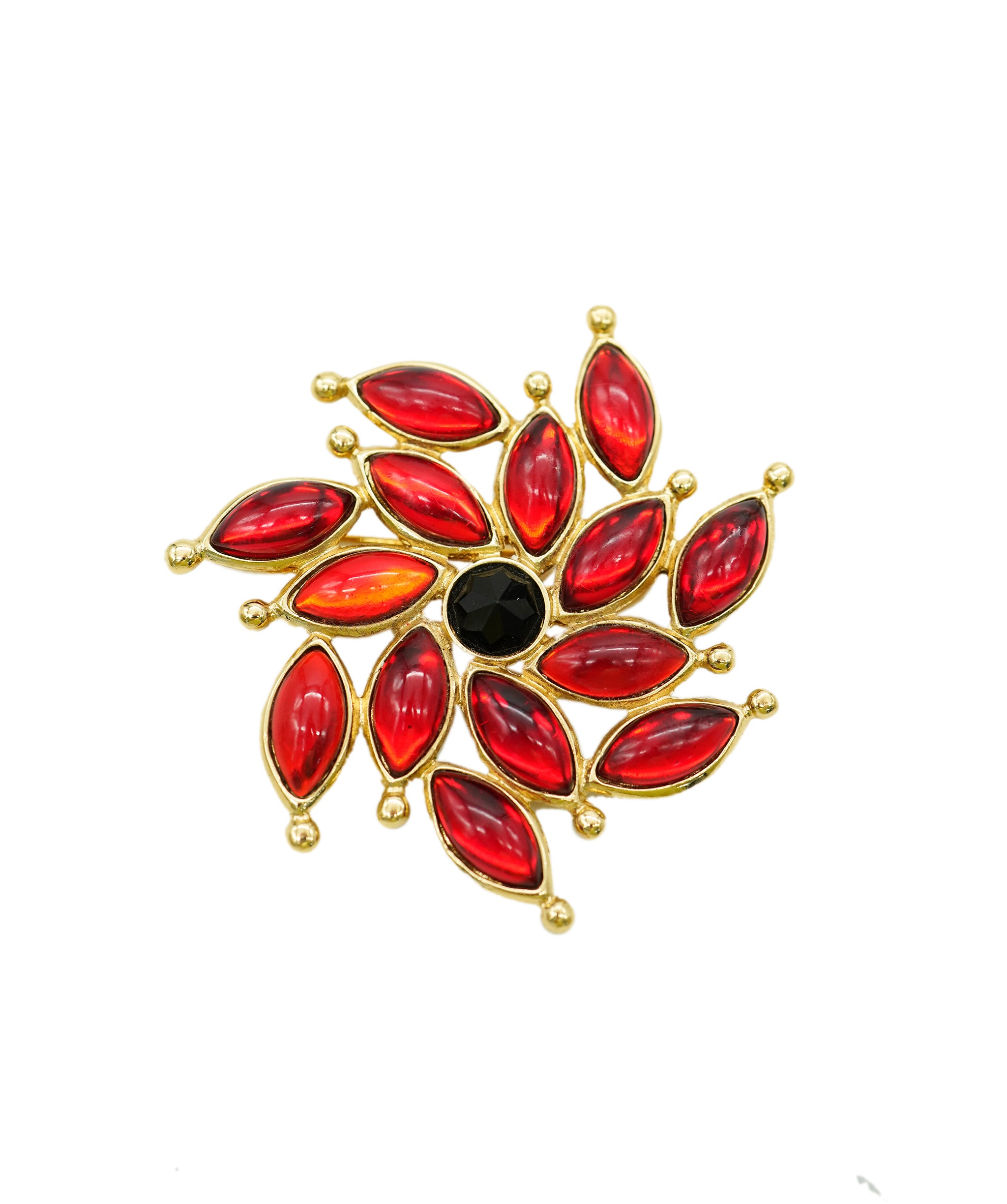 YSL red ressin brooch AGC1765