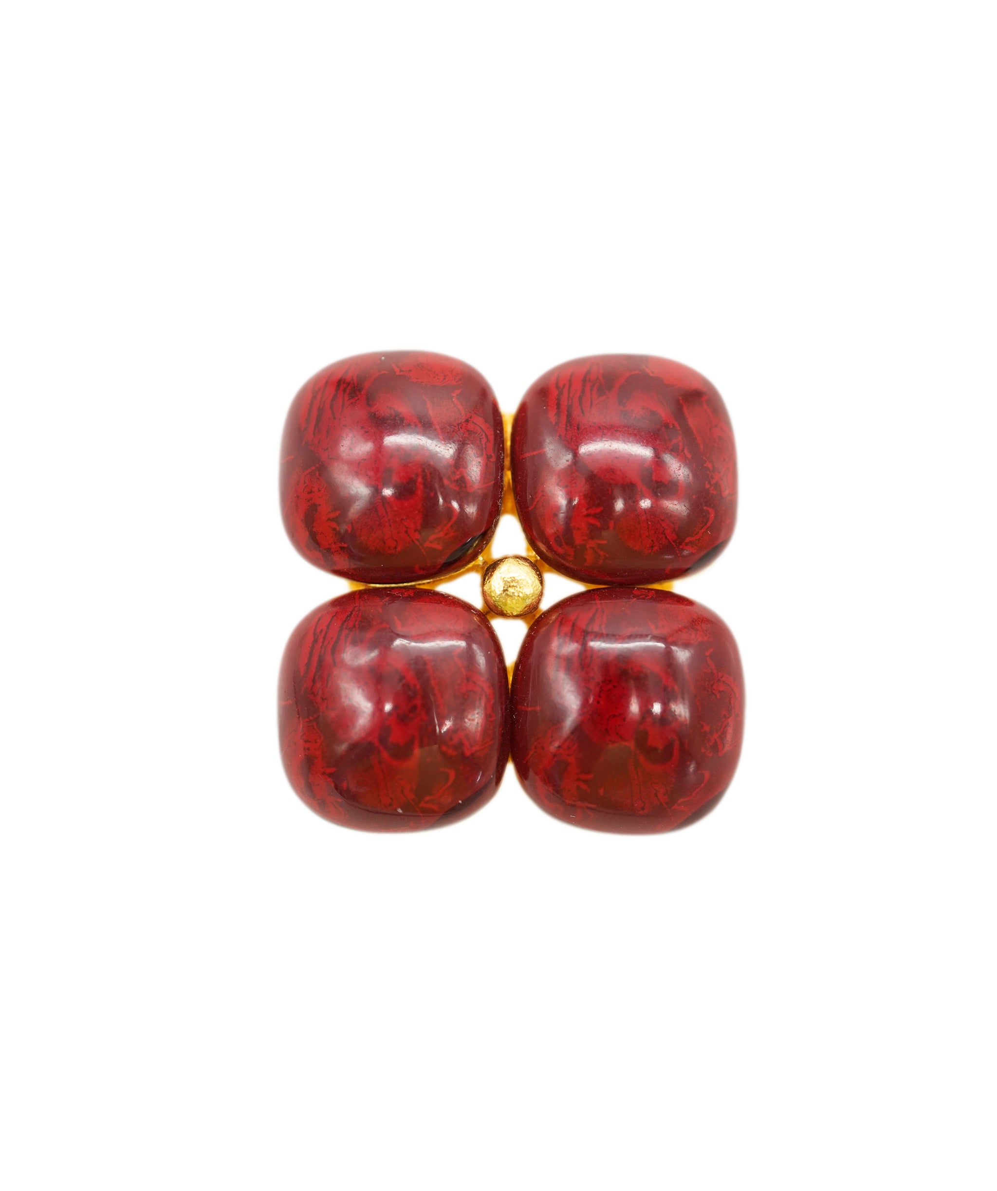 YSL red ressin brooch AGC1770