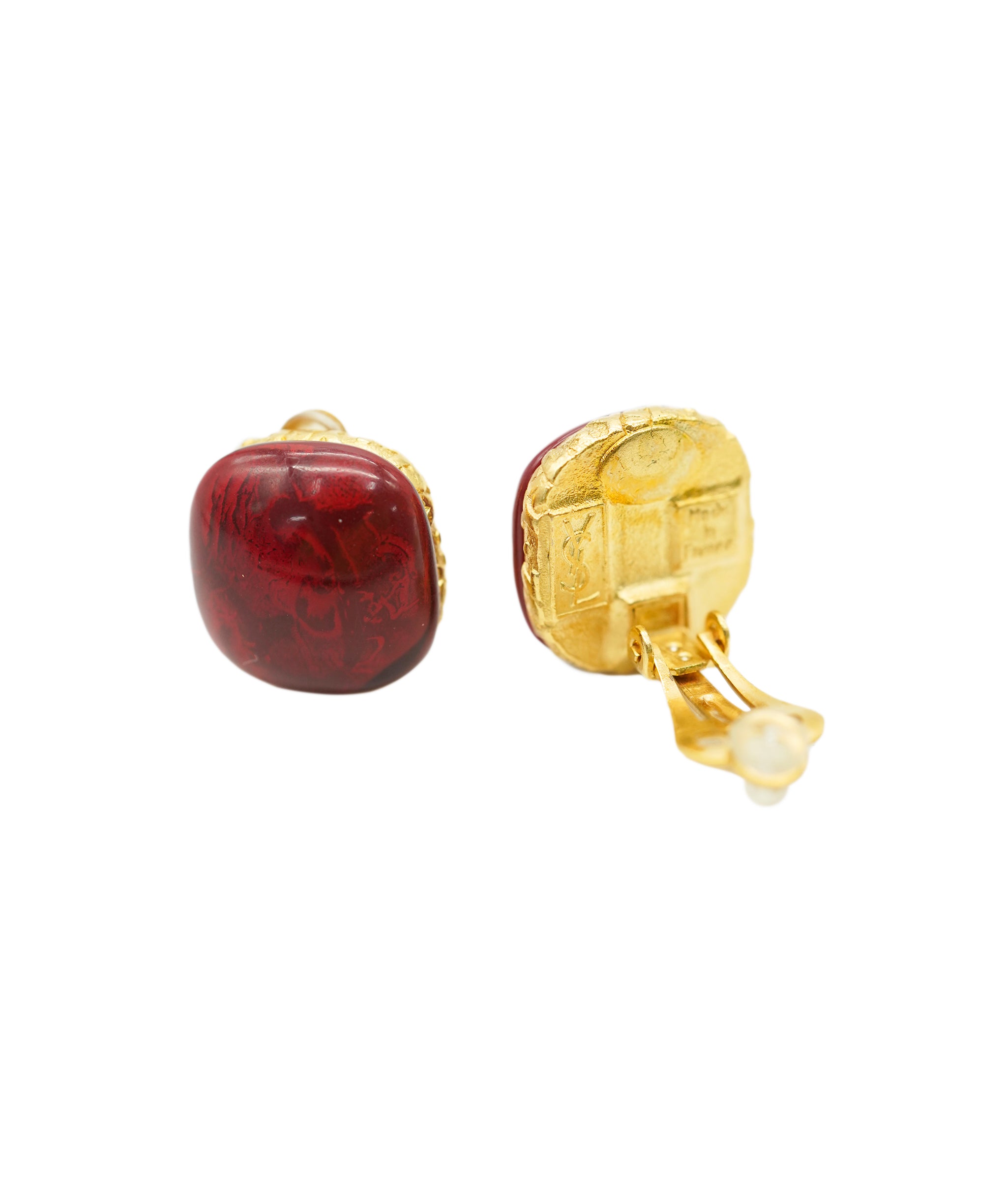 YSL Red resin earrings AGC1746