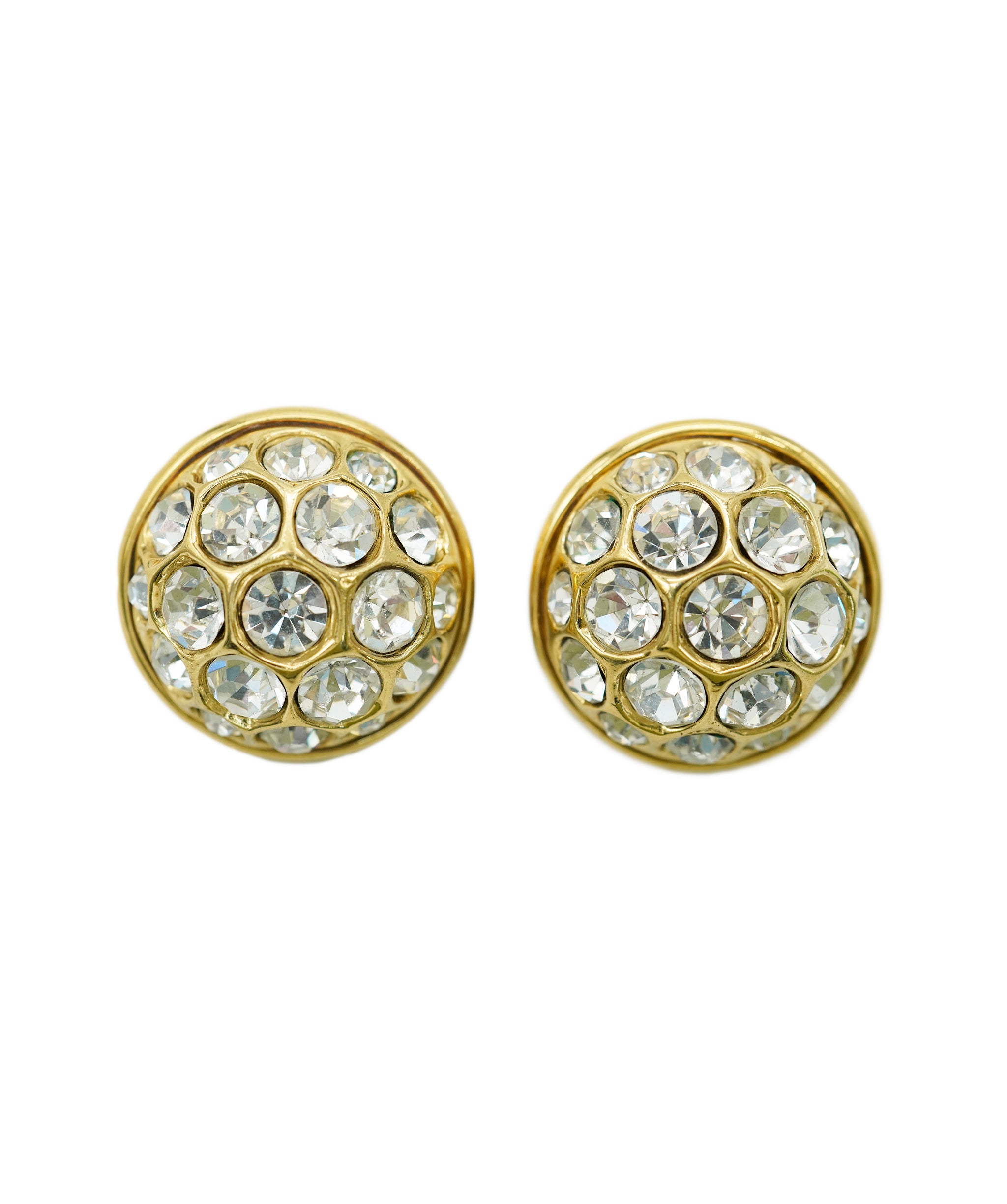 YSL big round gold and strass earring AGC1747