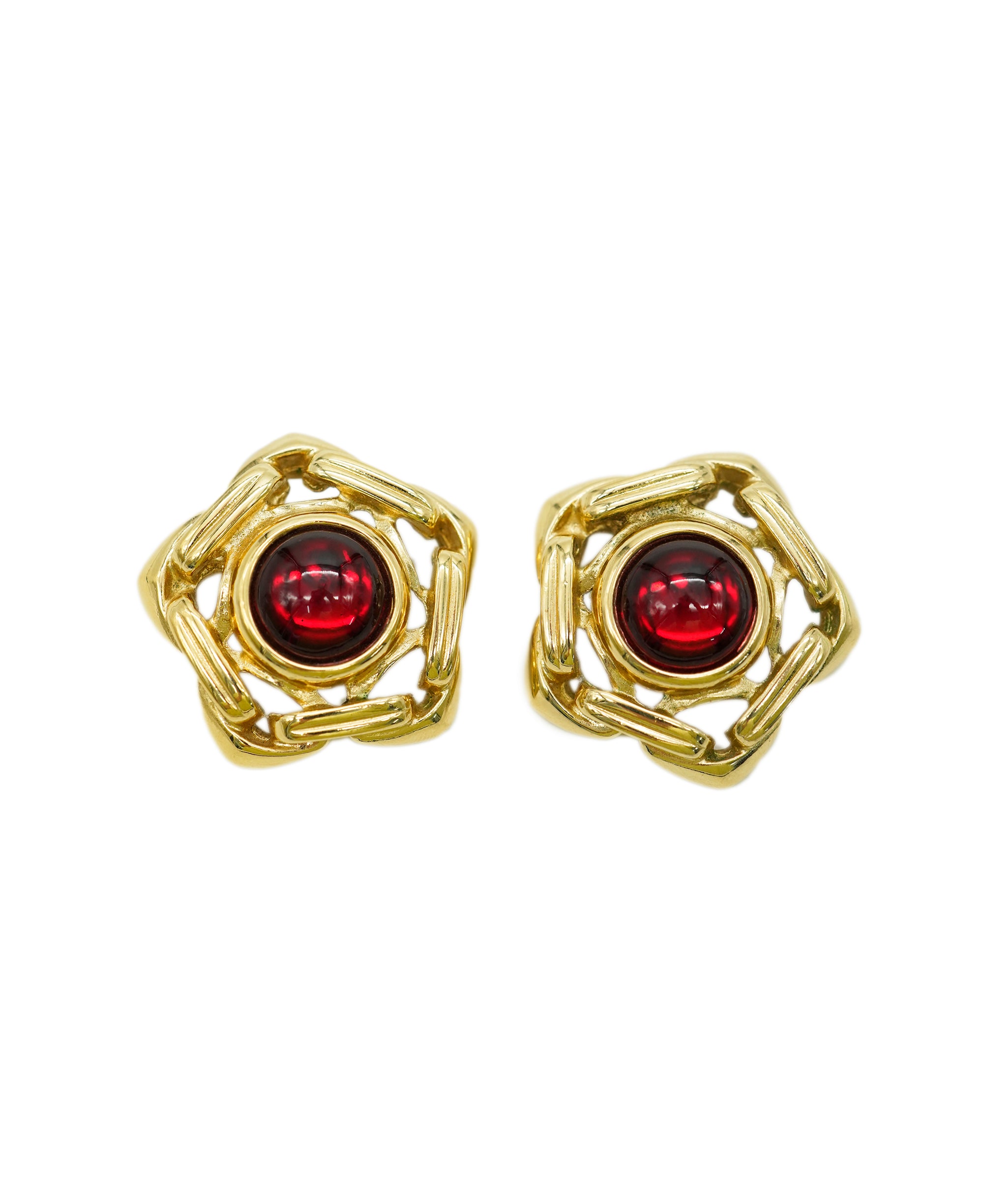 YSL pentagone red/gold earrings AGC1749