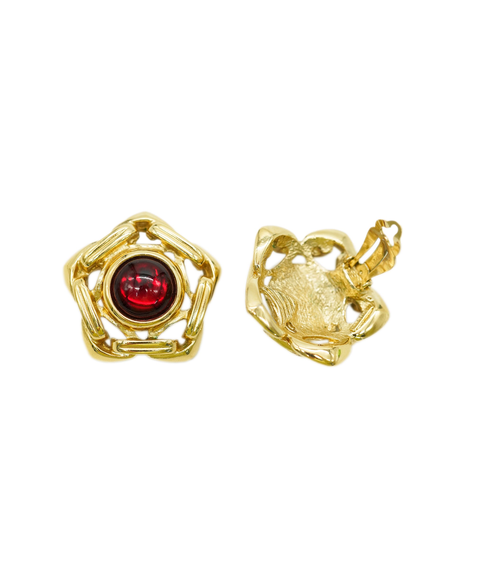 YSL pentagone red/gold earrings AGC1749