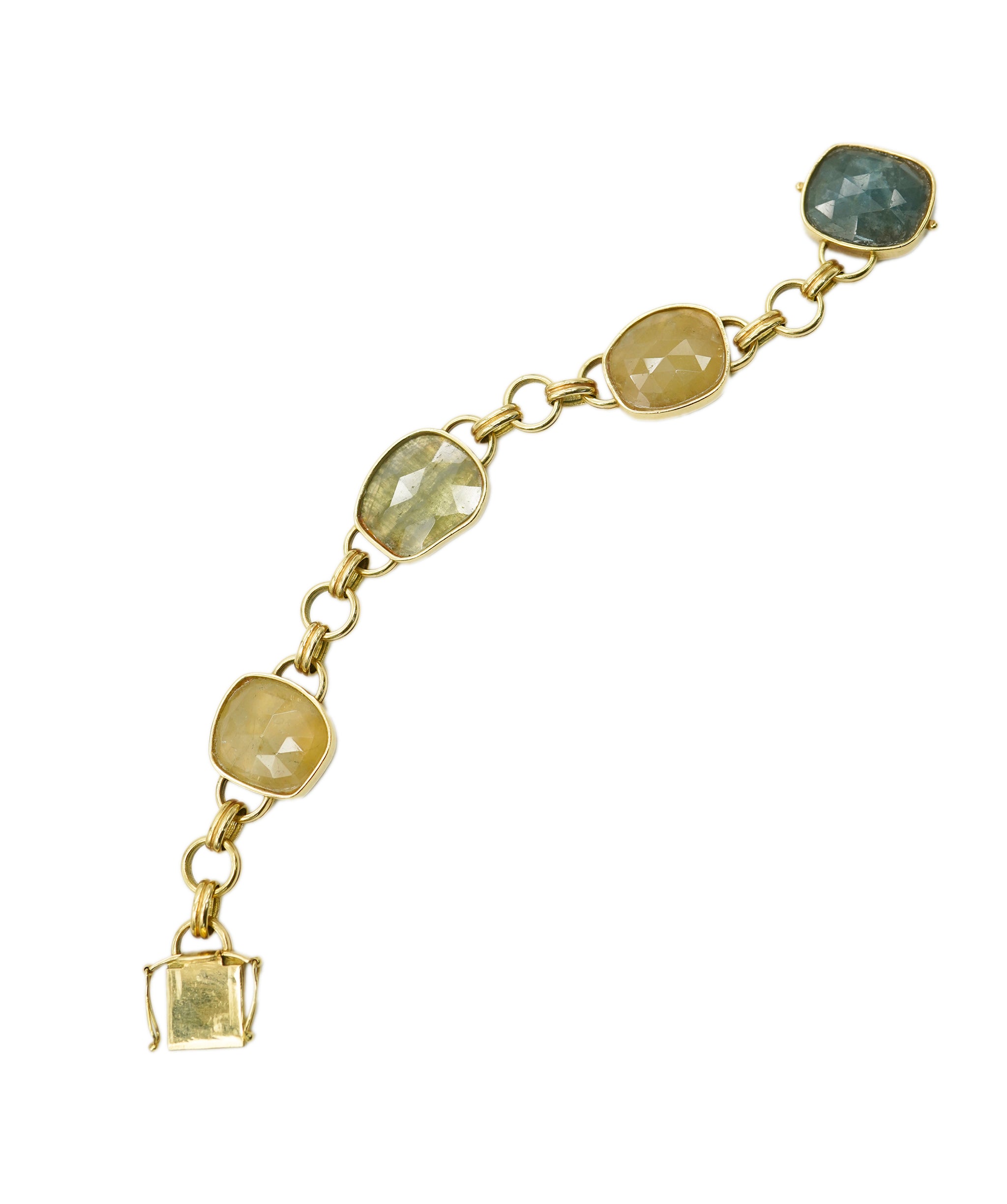 Lemon Charm 18ct Gold, Blue and Lemon Topaz Bracelet ANC1058