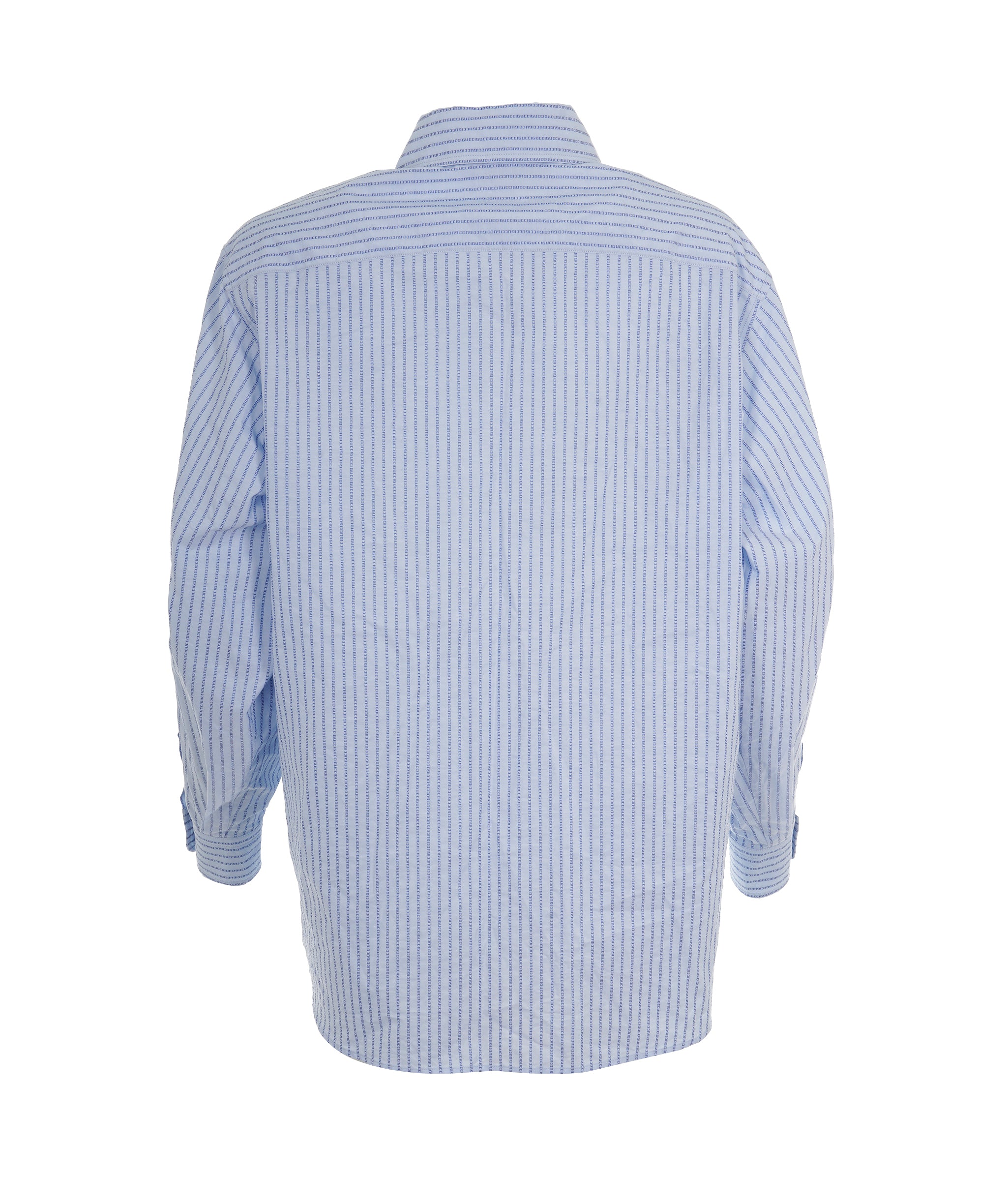 Gucci Blue Cotton Logo Stripe Oxford Shirt ABL0004