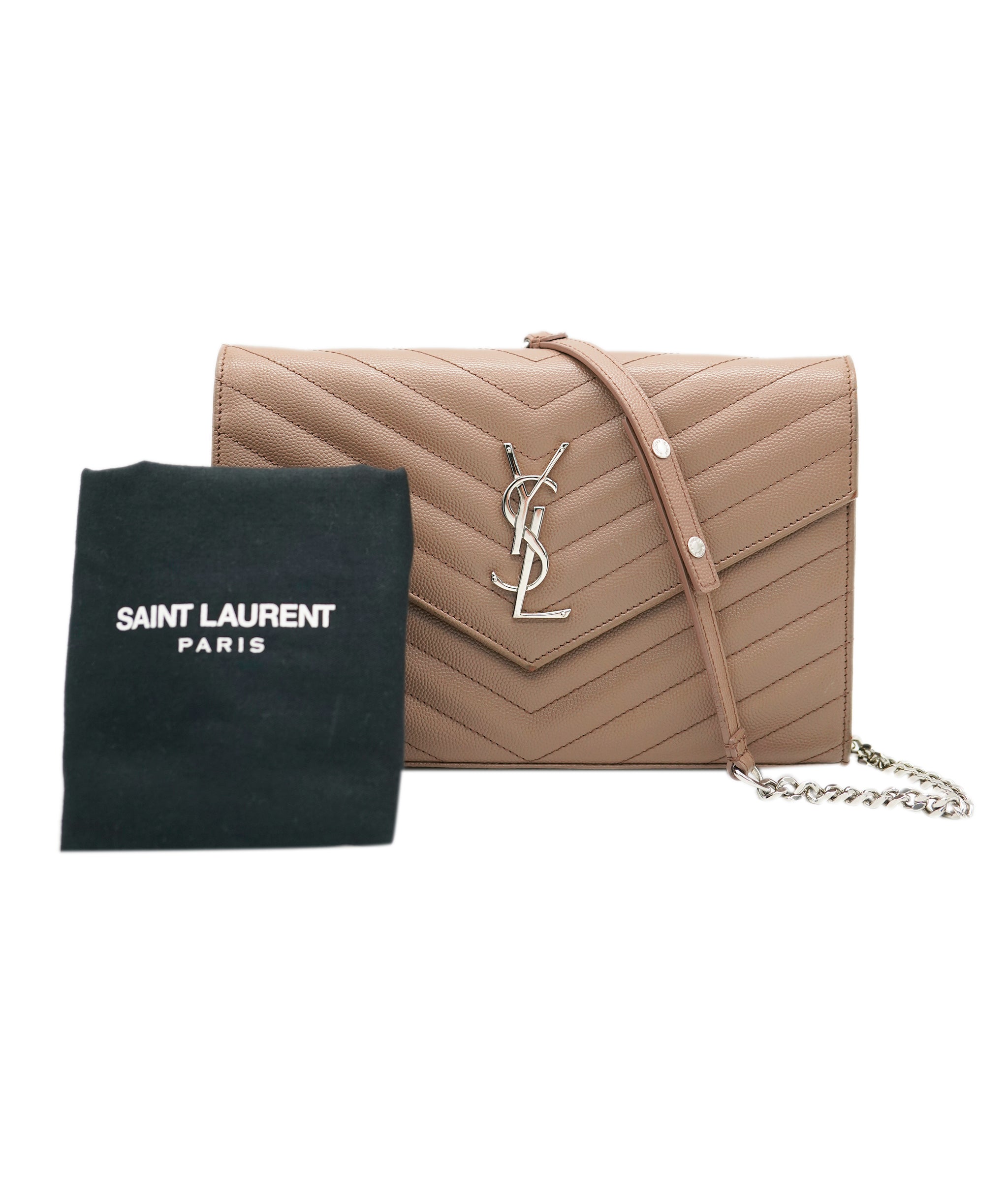 Saint Laurent Chevron Crossbody Beige Bag ALC1923