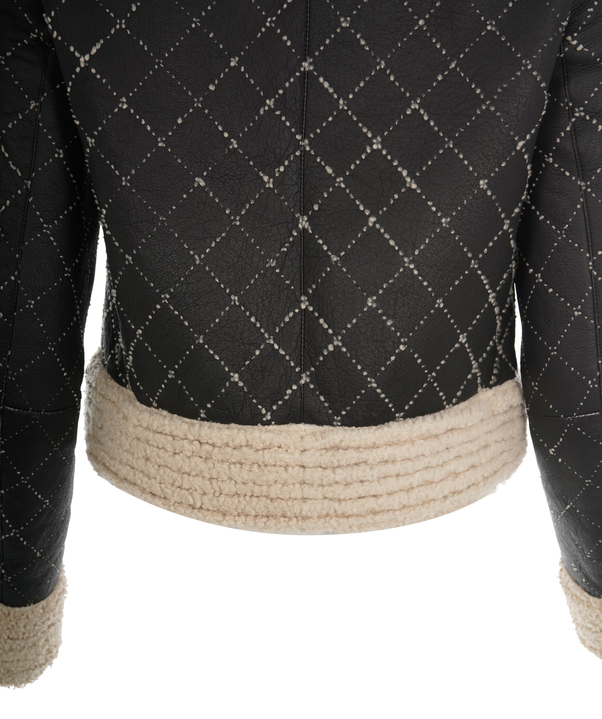 Chanel Shearling Quilted Lambskin Leather Jacket ALC1932