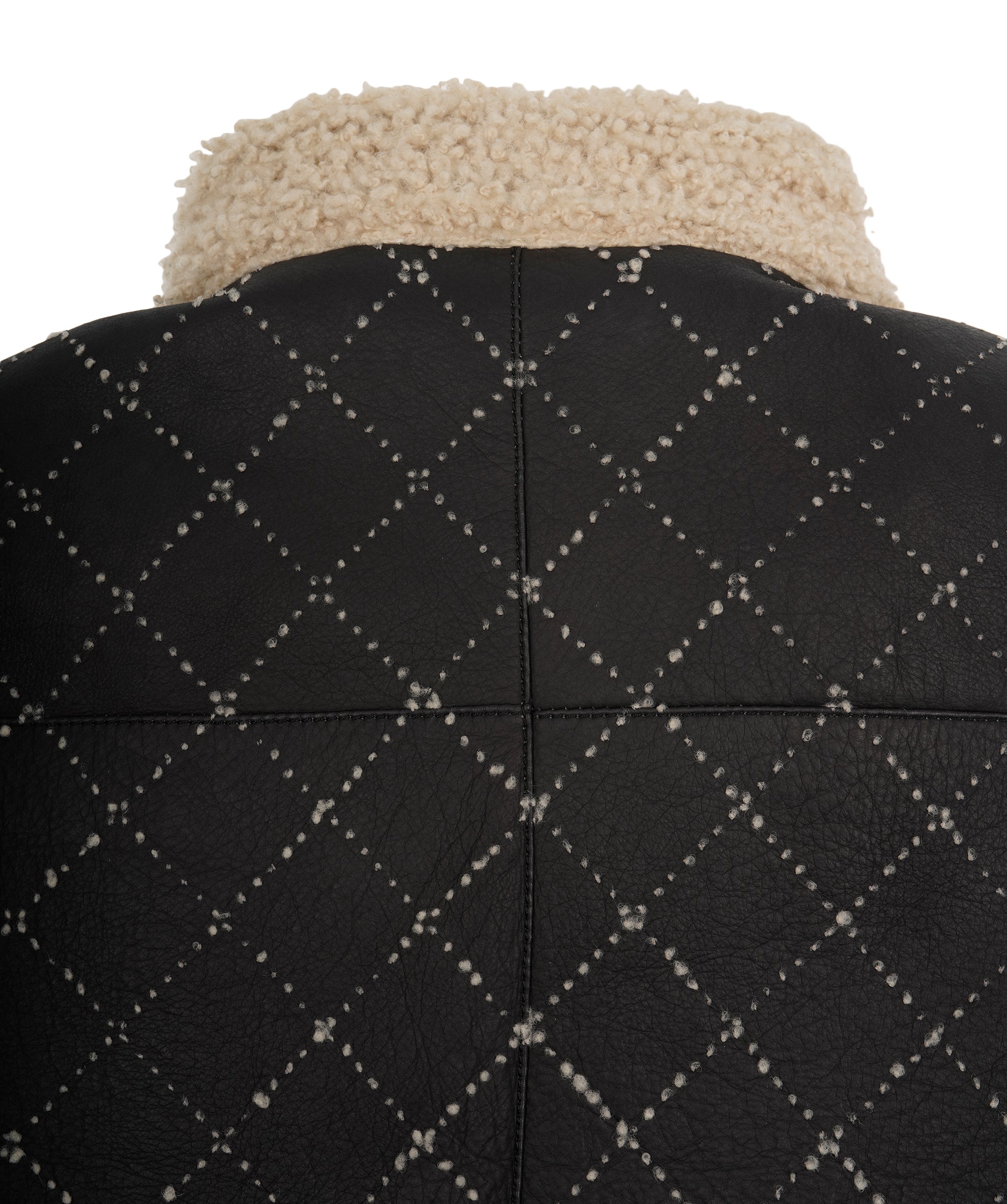 Chanel Shearling Quilted Lambskin Leather Jacket ALC1932