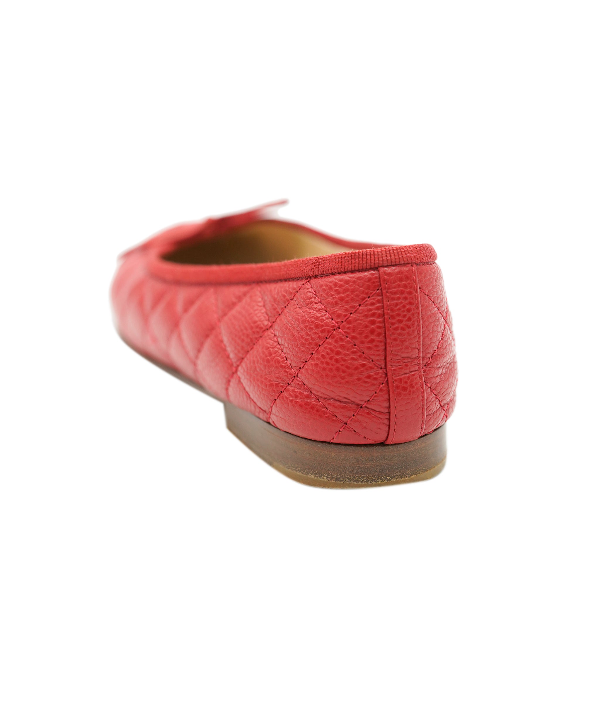 Chanel Ballerina Caviar Red CC Flats 36.5 ALC1934