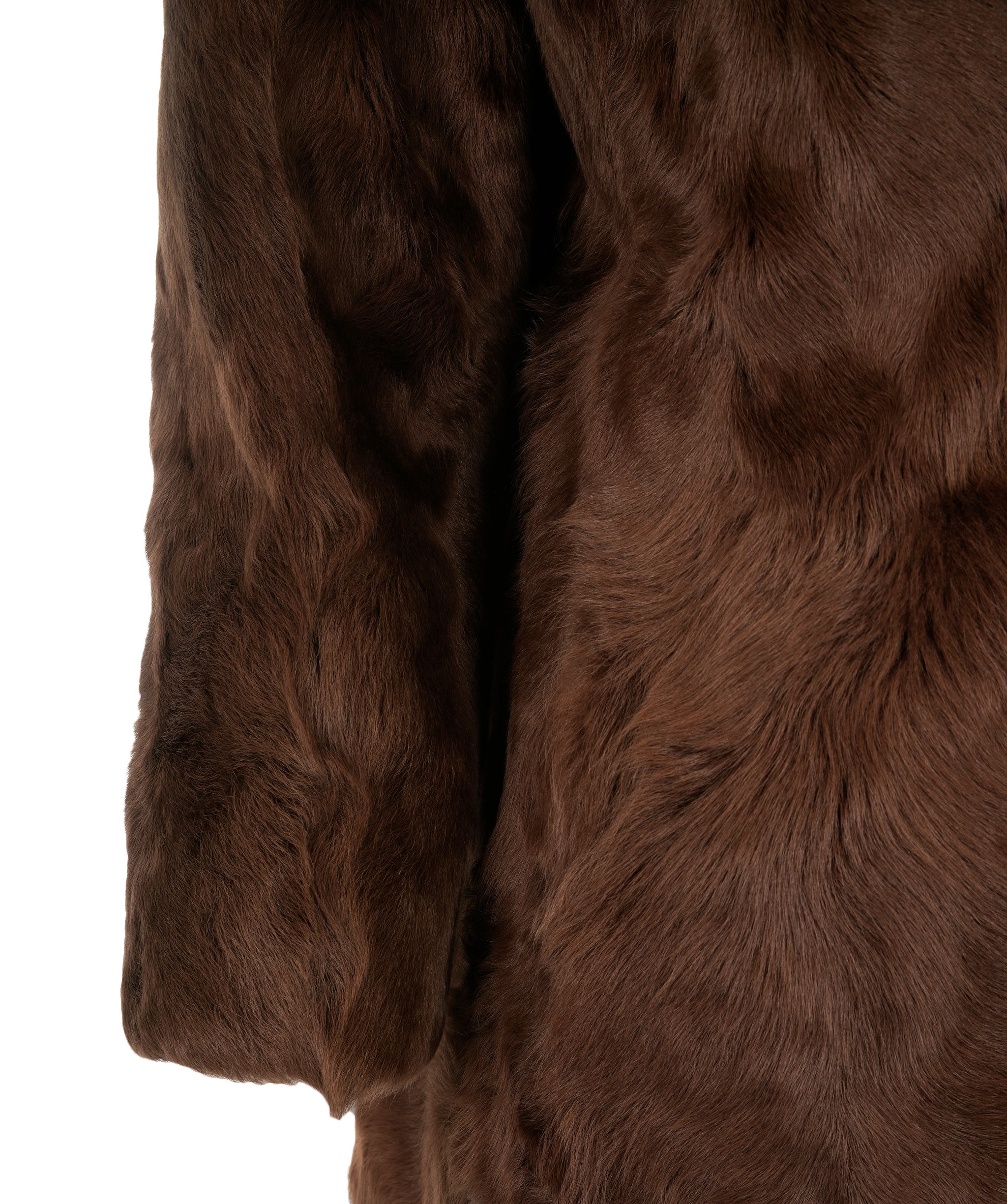 Vintage two tone brown long genuine fur coat ABL0007