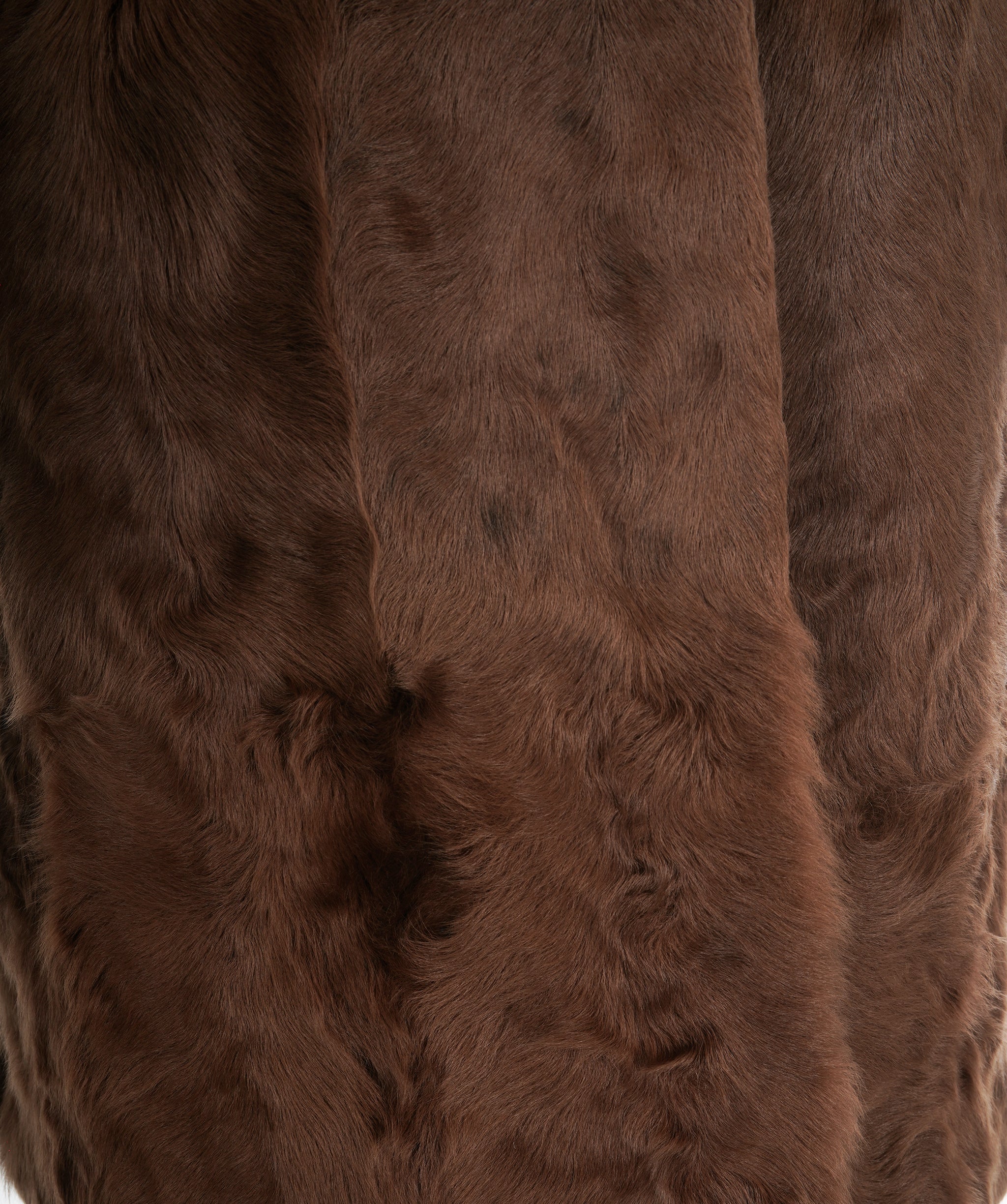 Vintage two tone brown long genuine fur coat ABL0007