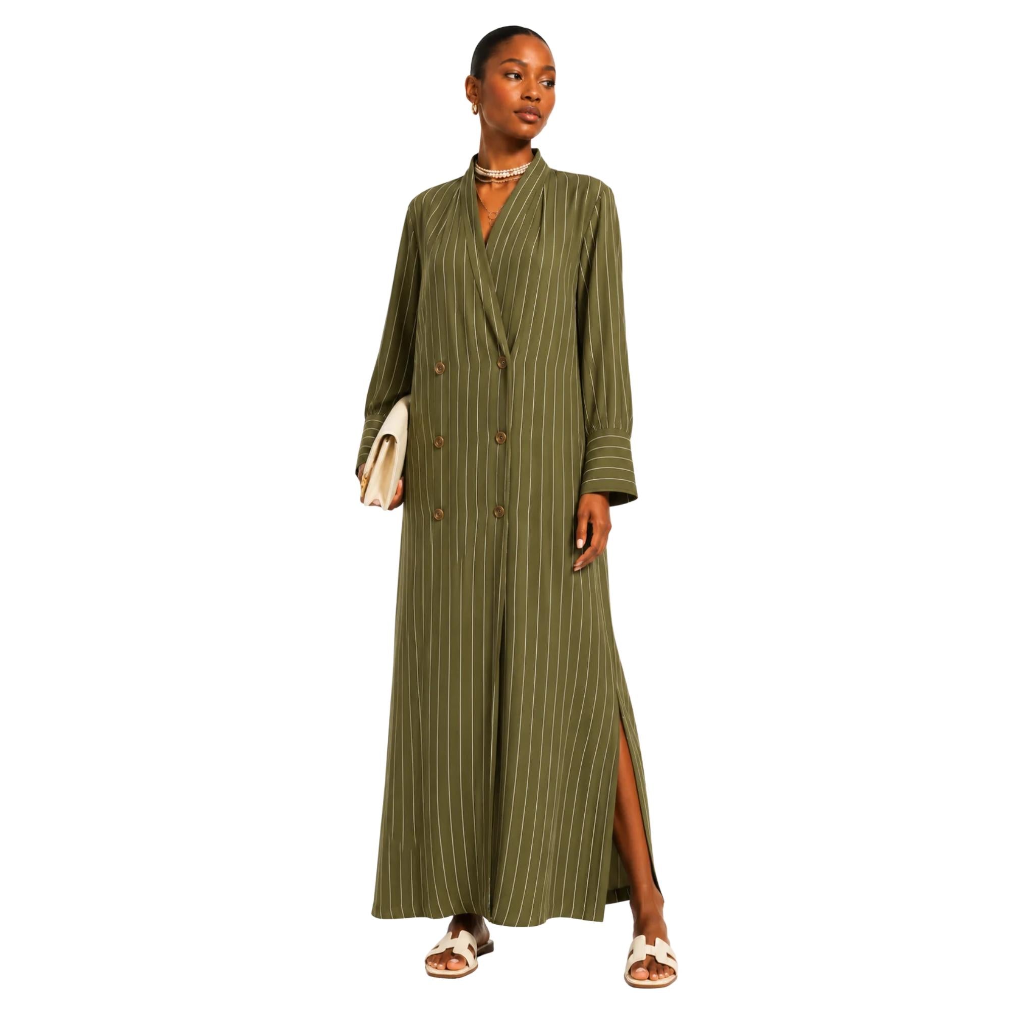 LINEN WRAP MAXI DRESS (فستان) “DUNE”