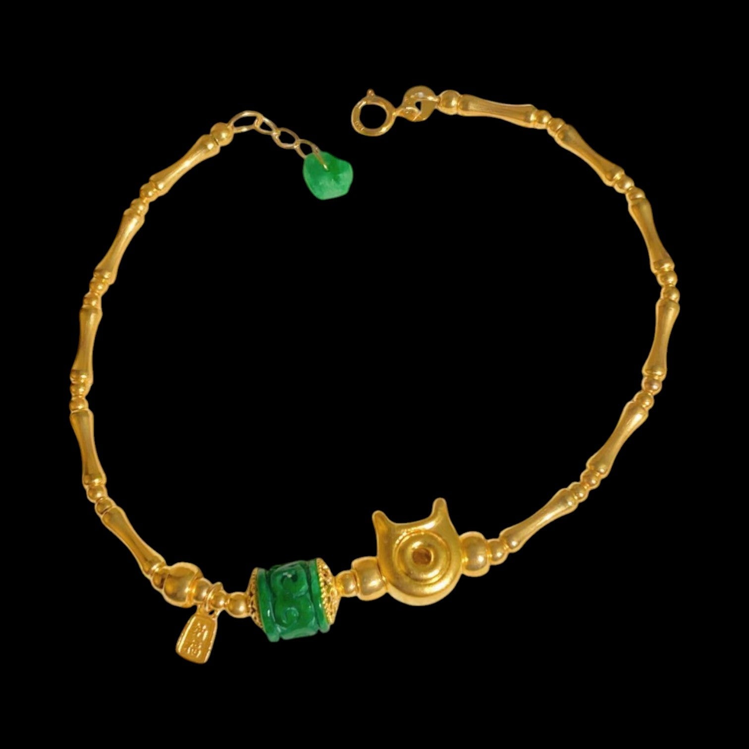 Jade Bracelet set in 24k Gold