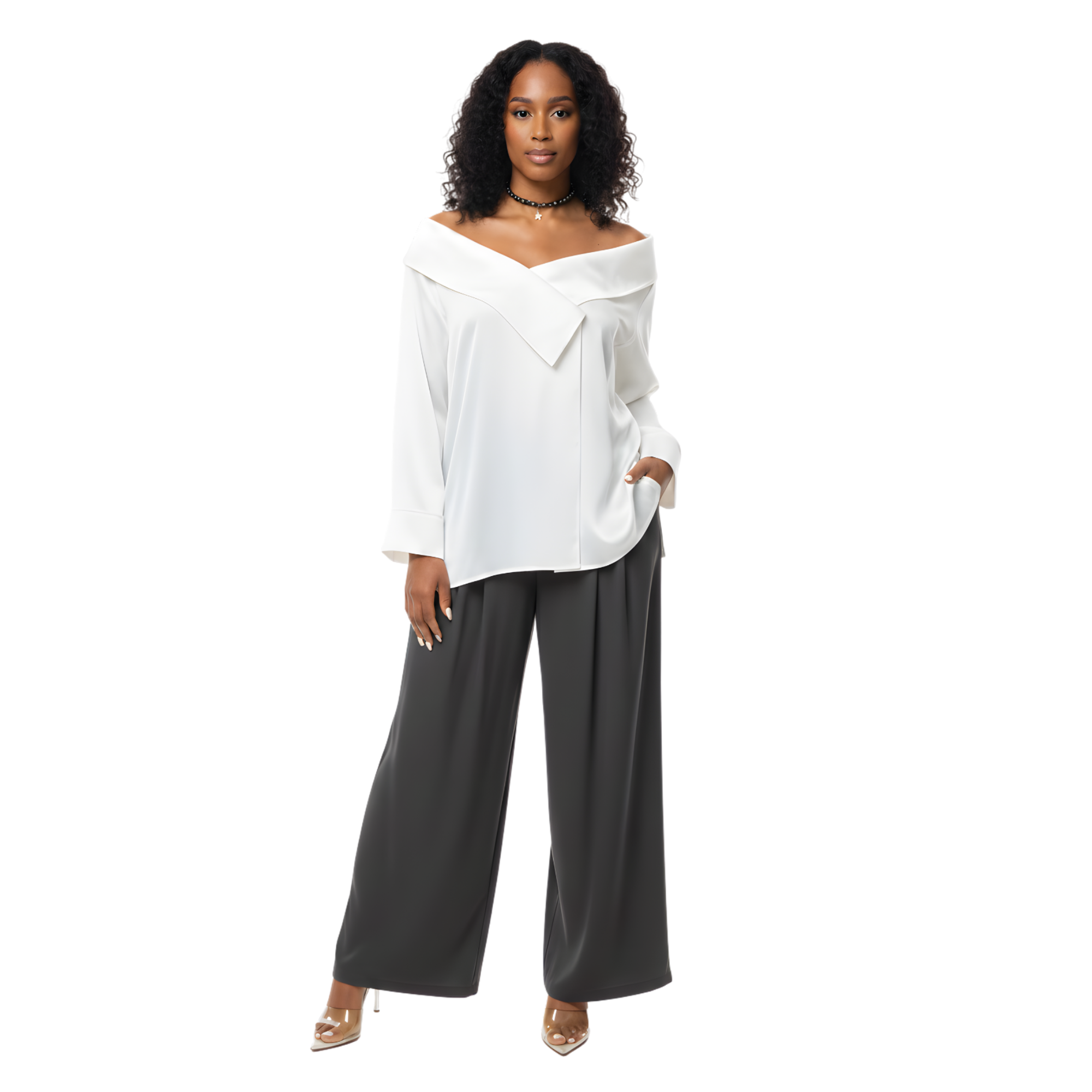 LOOSE FIT OFF SHOULDER TOP (قميص) “MELON B.”