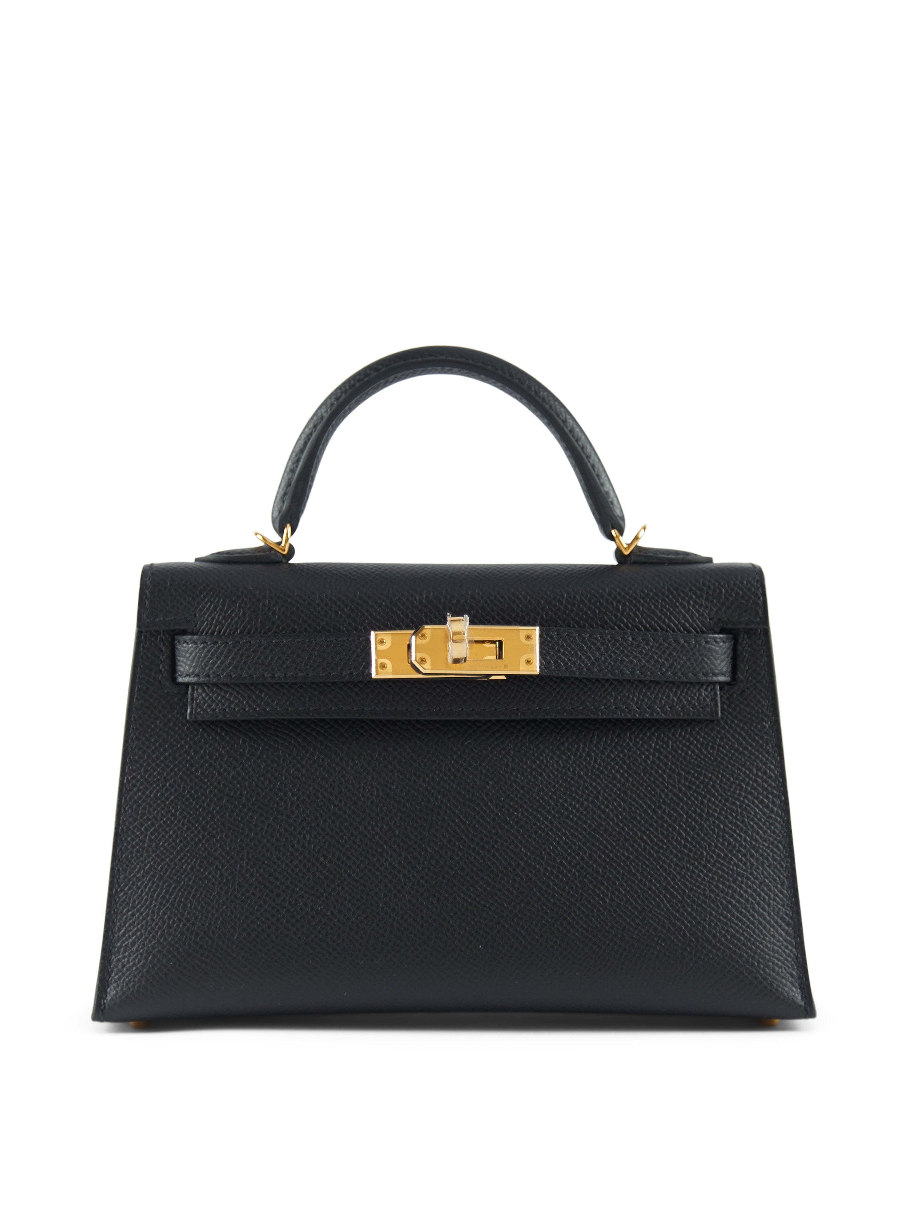 HERMÈS MINI KELLY II 20CM BLACK Epsom Leather with Gold Hardware