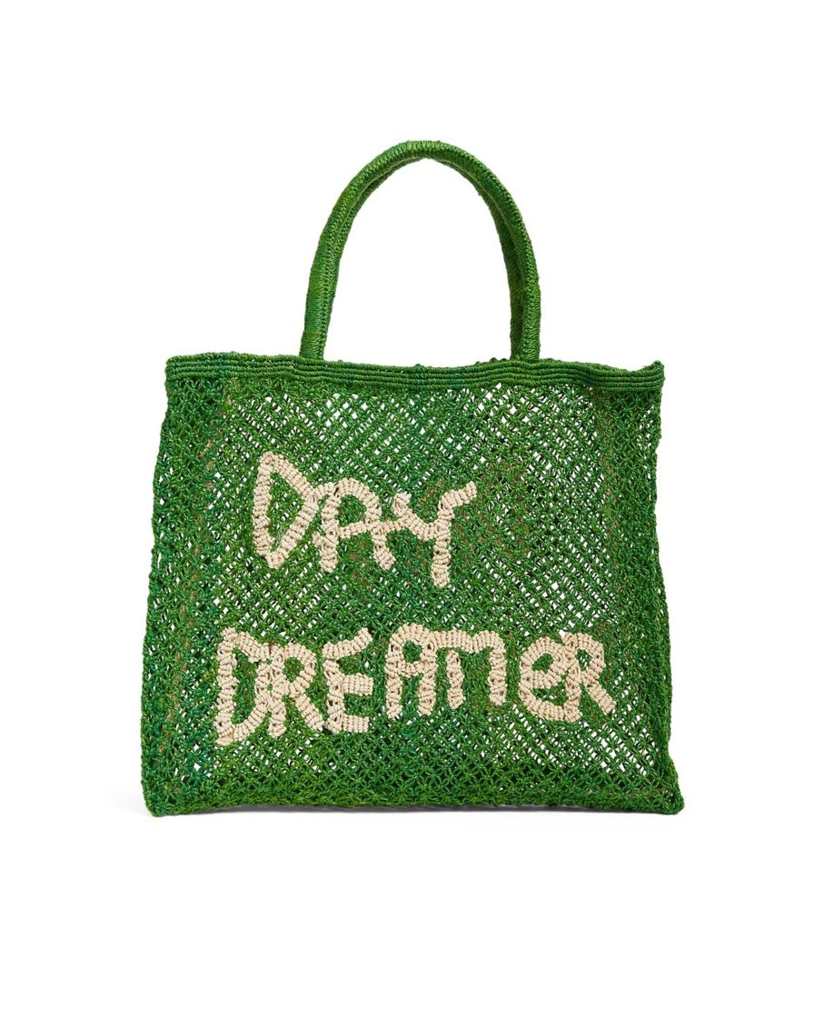 Day dreamer - green and natural large totte bag