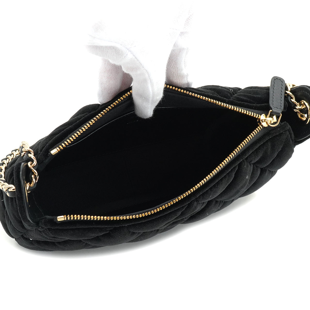 CHANEL MATELASSE RHINESTONE CHAIN SHOULDER BAG BLACK VELOR 90332583