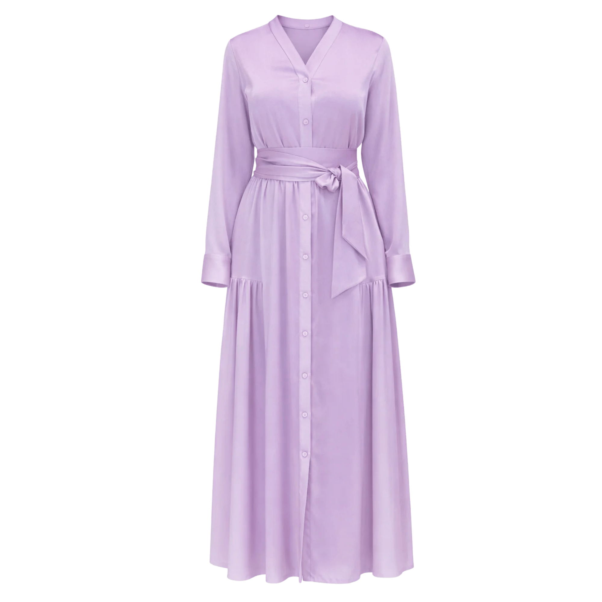 ASYA K. MAXI V-NECK DRESS WITH SIDE POCKETS (فستان) “LAYLA”
