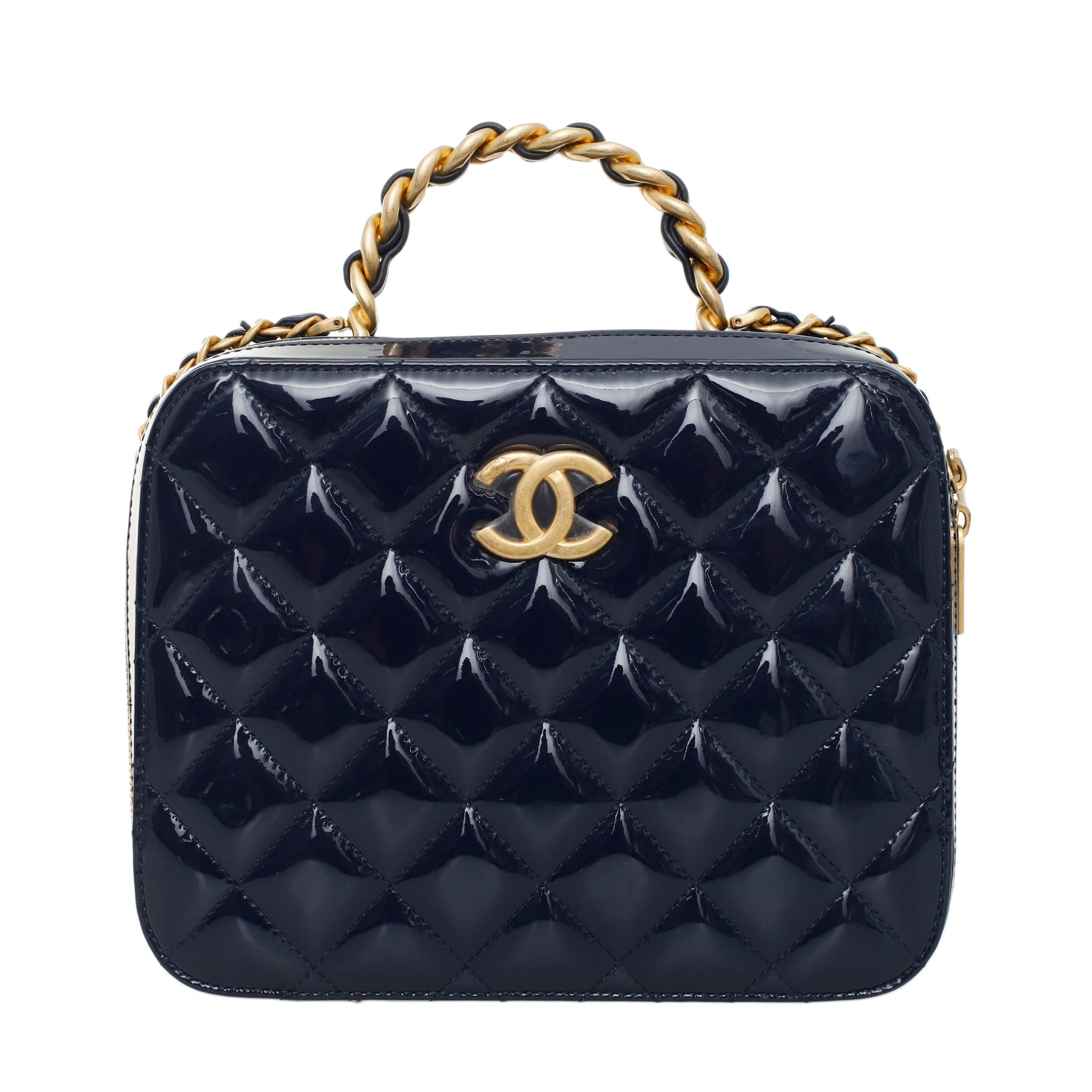 Chanel 22A Quilted Patent Vanity Case Bag CHA11974B