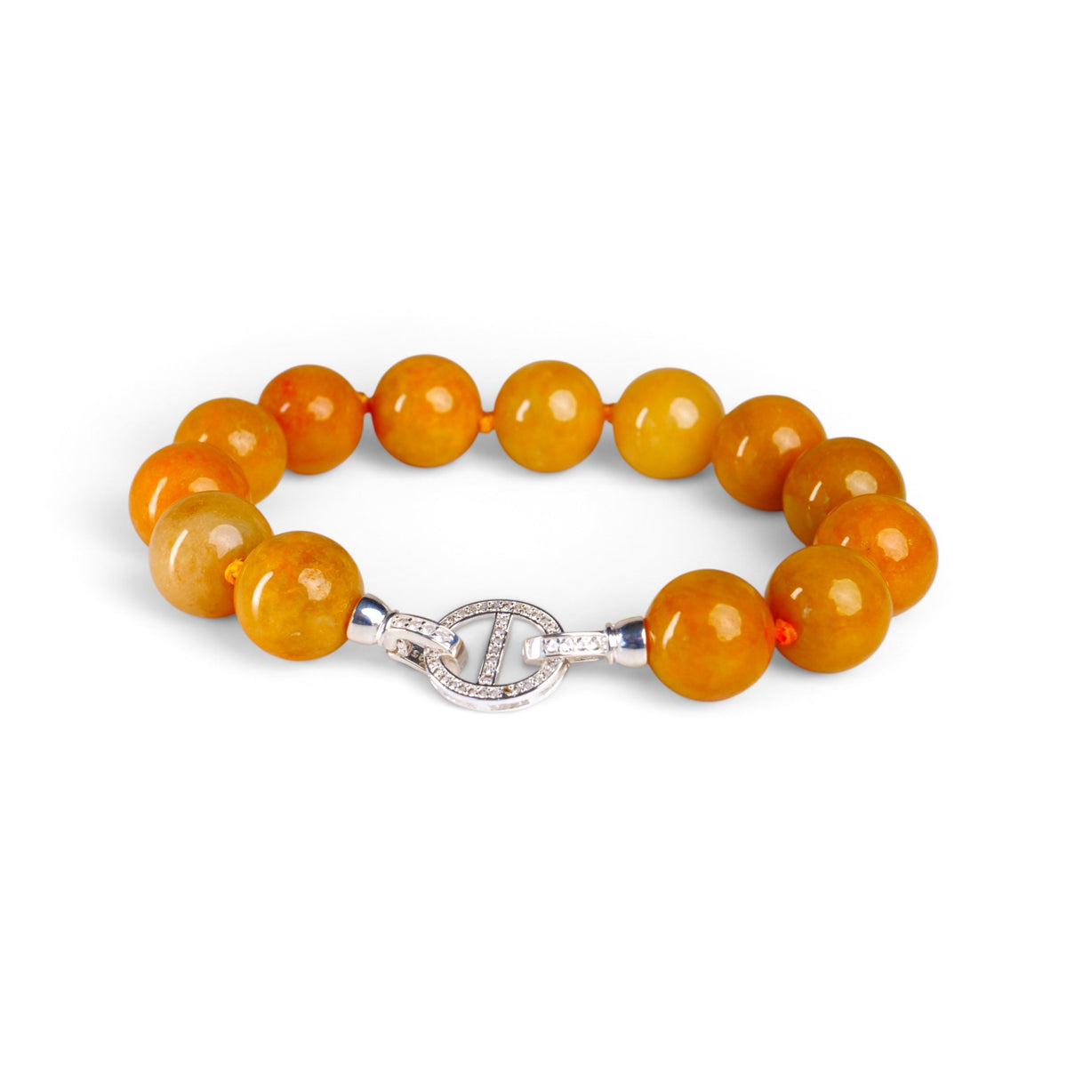 MODN13 Yellow Jadeite Bracelet 13mm Beads 300ct