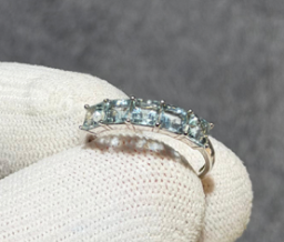 Aquamarine eternity ring Silver 925 DXBCS3743