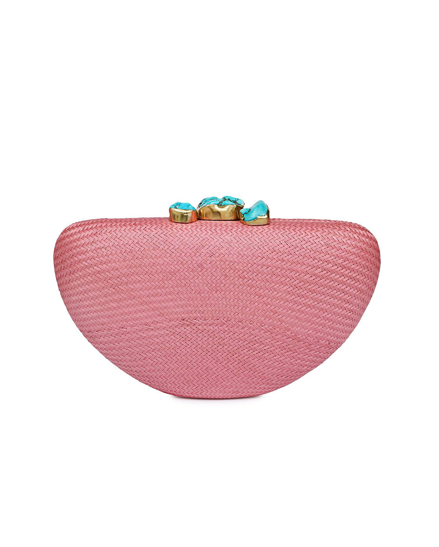 Margot Pink Clutch with Turqouise Stone
