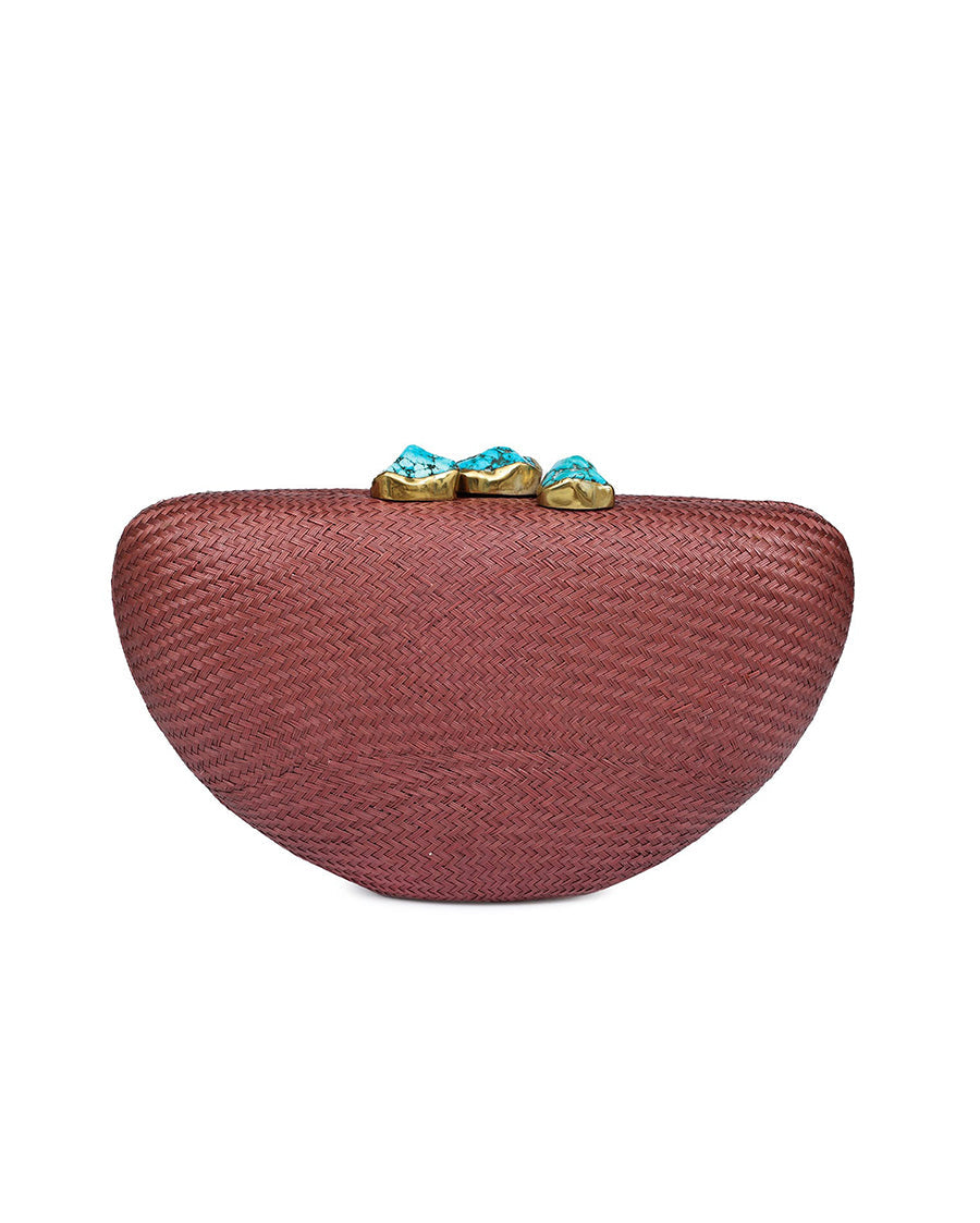Margot Rose Clutch with Turqouise Stone