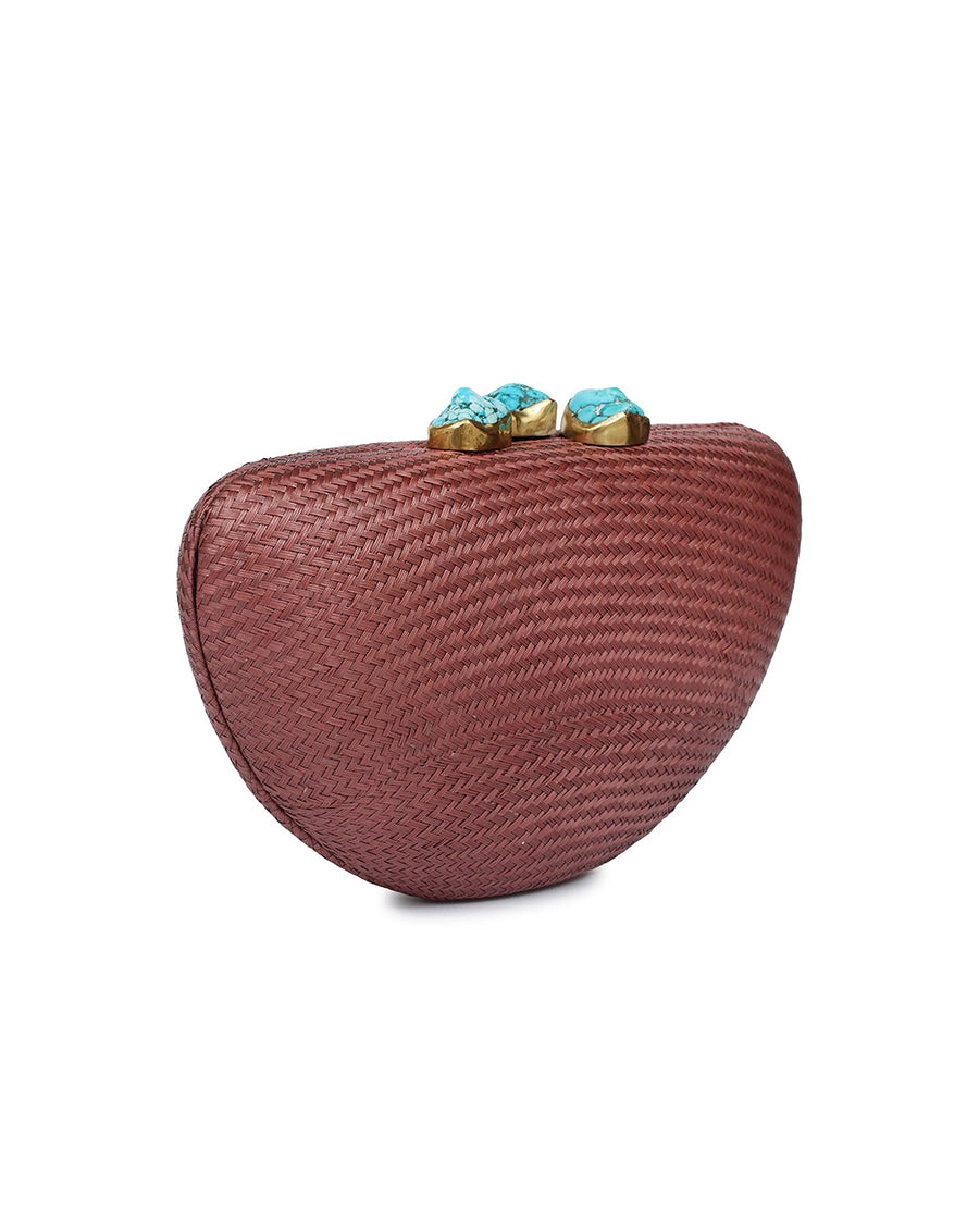 Margot Rose Clutch with Turqouise Stone