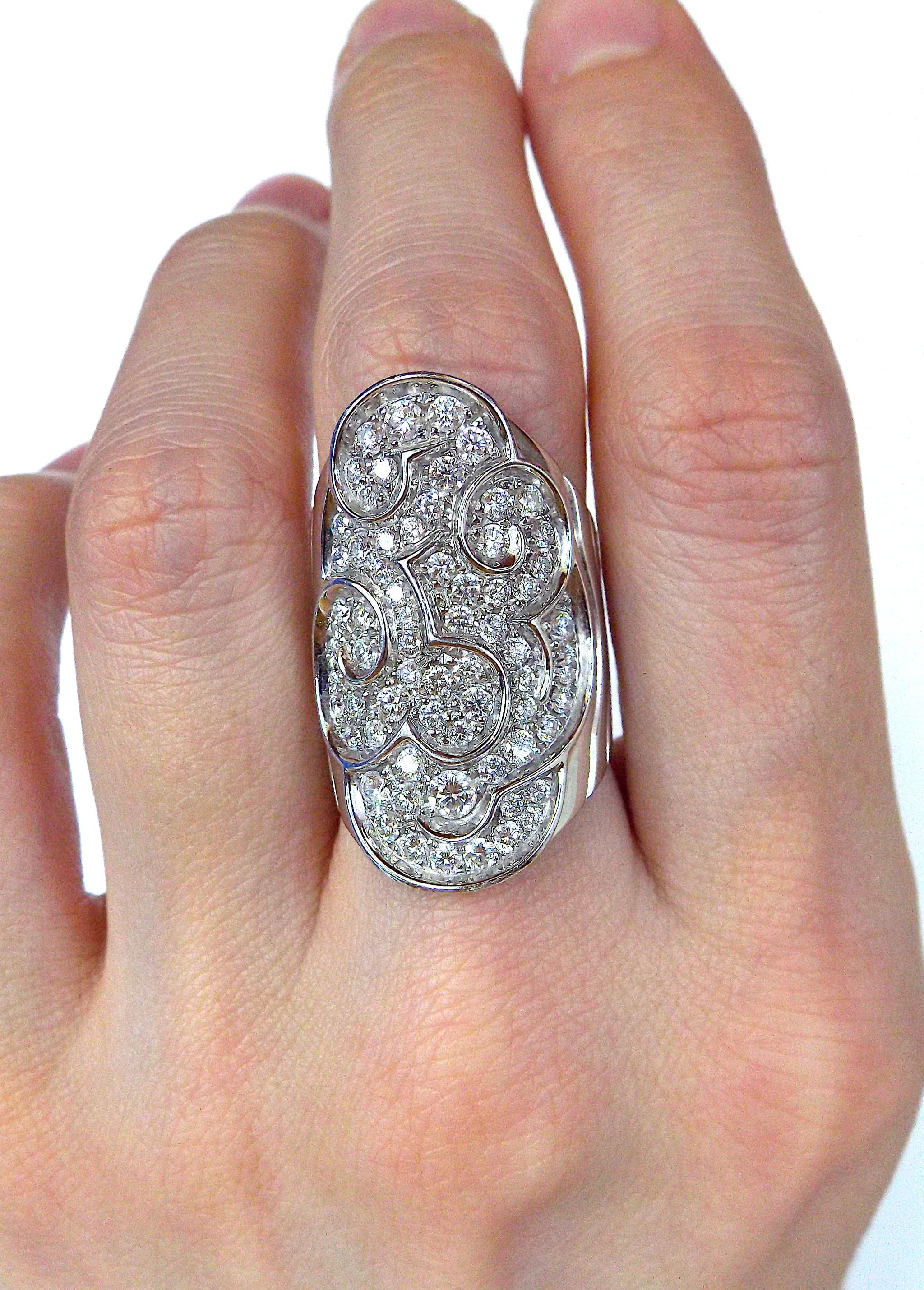 Marina B 'Onda' 18K White Gold Diamond Ring ASC5437