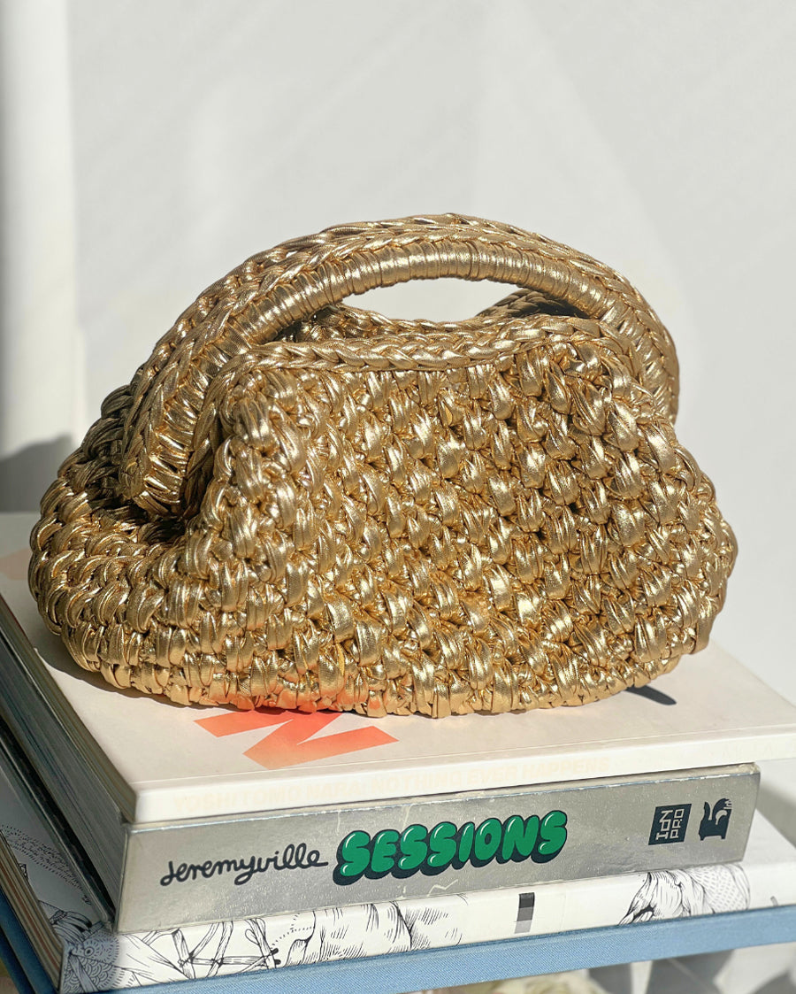 Half Moon Grand Galactica Metallic Rope Gold Bag