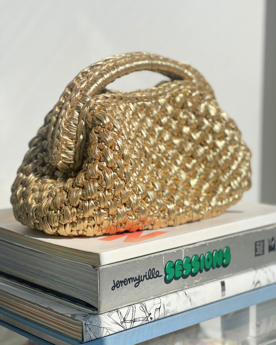 Half Moon Grand Galactica Metallic Rope Gold Bag