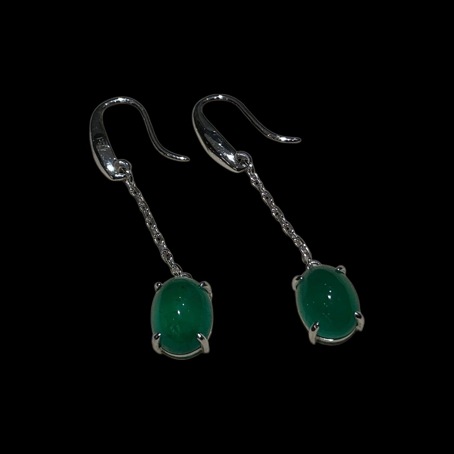 4.75ct Natural Emerald Drop Earrings set in 18K Gold