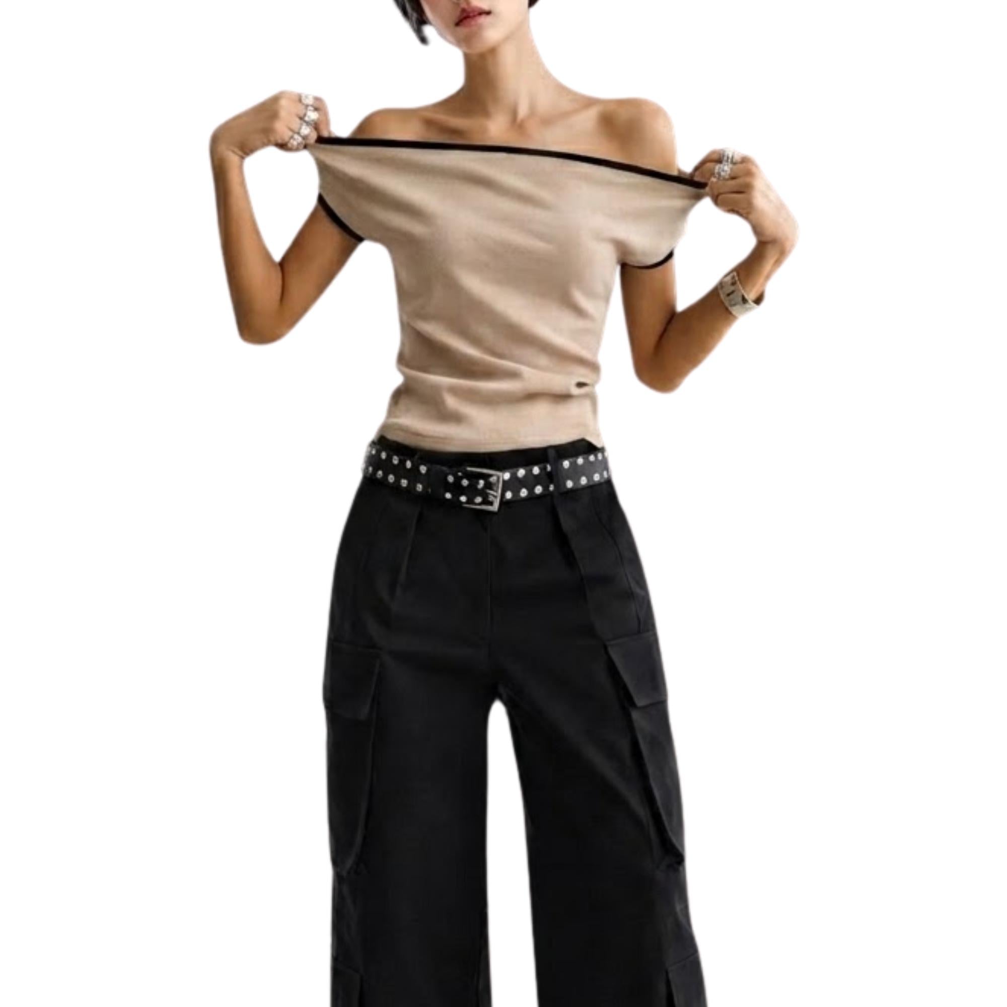 OFF-SHOULDER KNIT TOP (قميص) “AURA”
