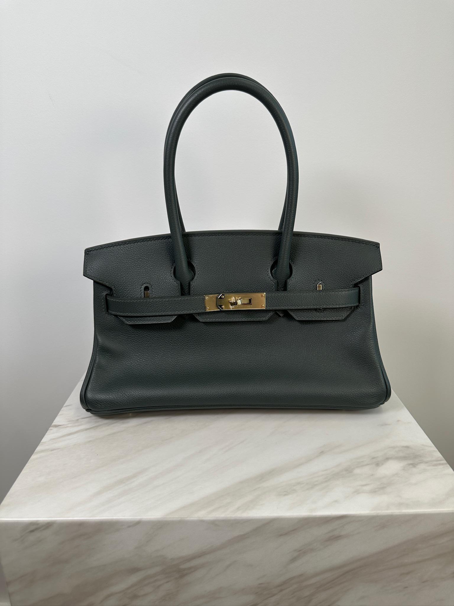Hermès Birkin Shoulder 29 Vert Mangrove Evercolor Permabrass Hardware