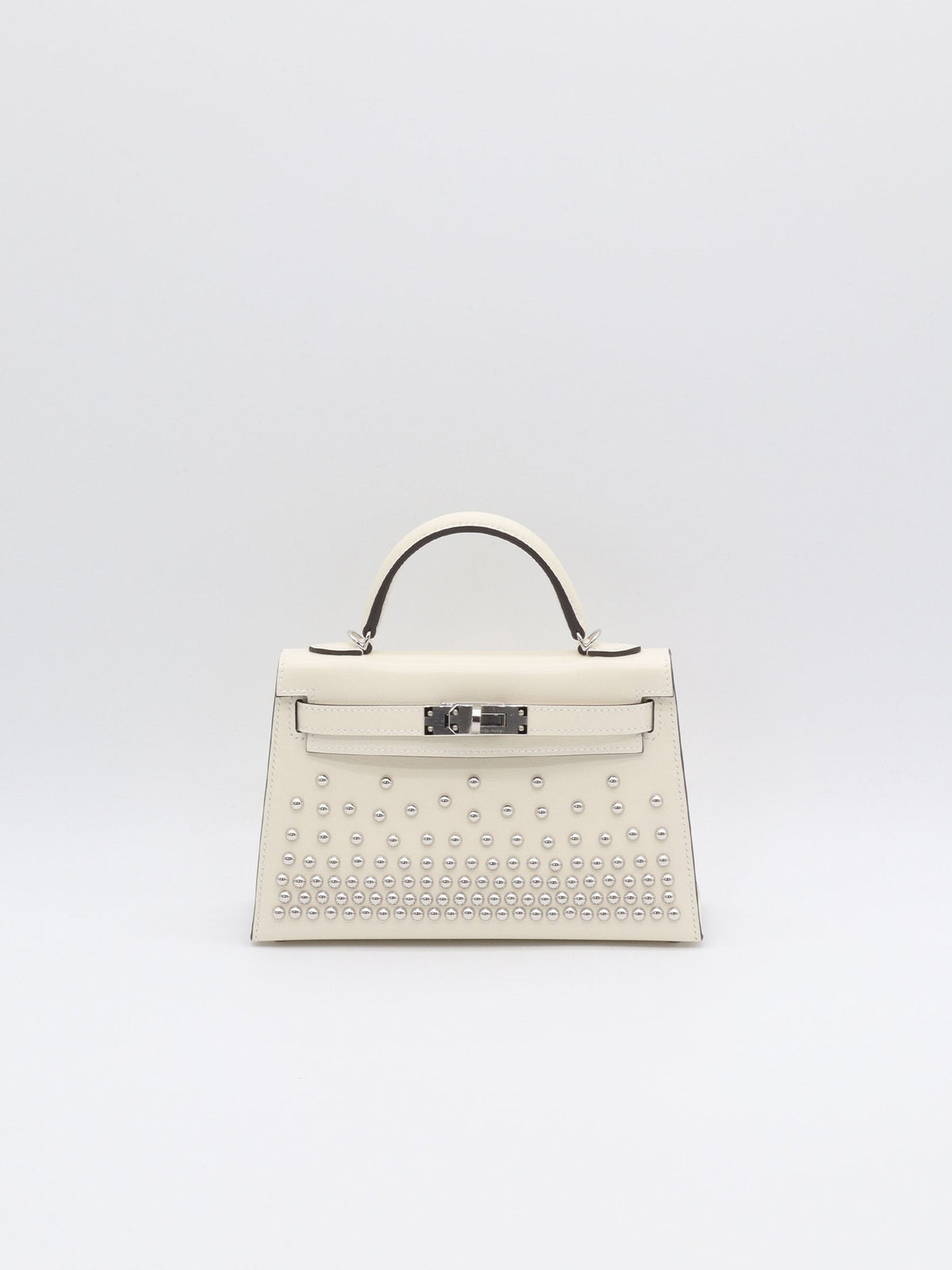 Hermès Mini Kelly Cloute Cream Palladium Hardware G
