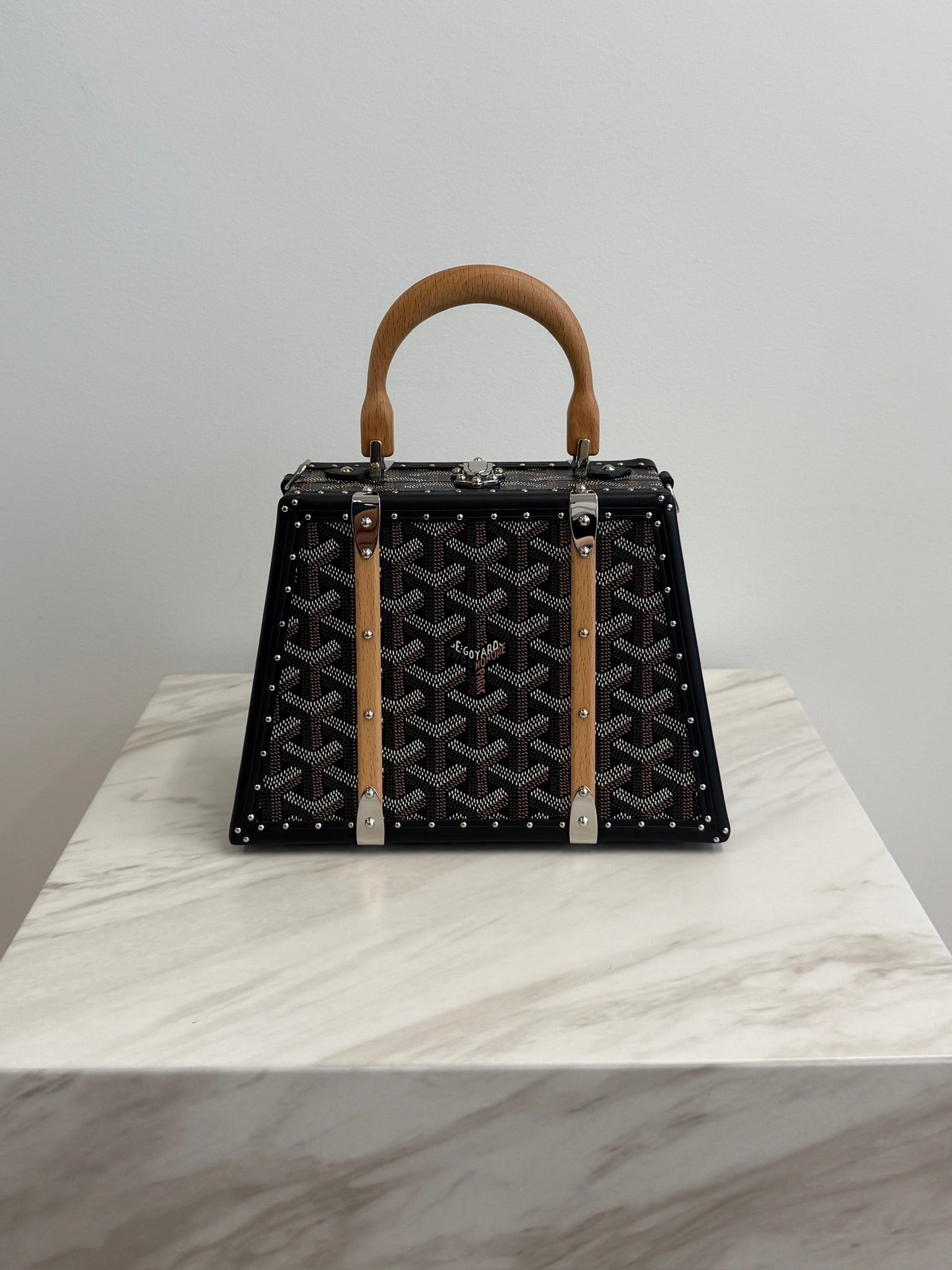 Goyard Saïgon Mini Trunk Bag Black Palladium Hardware