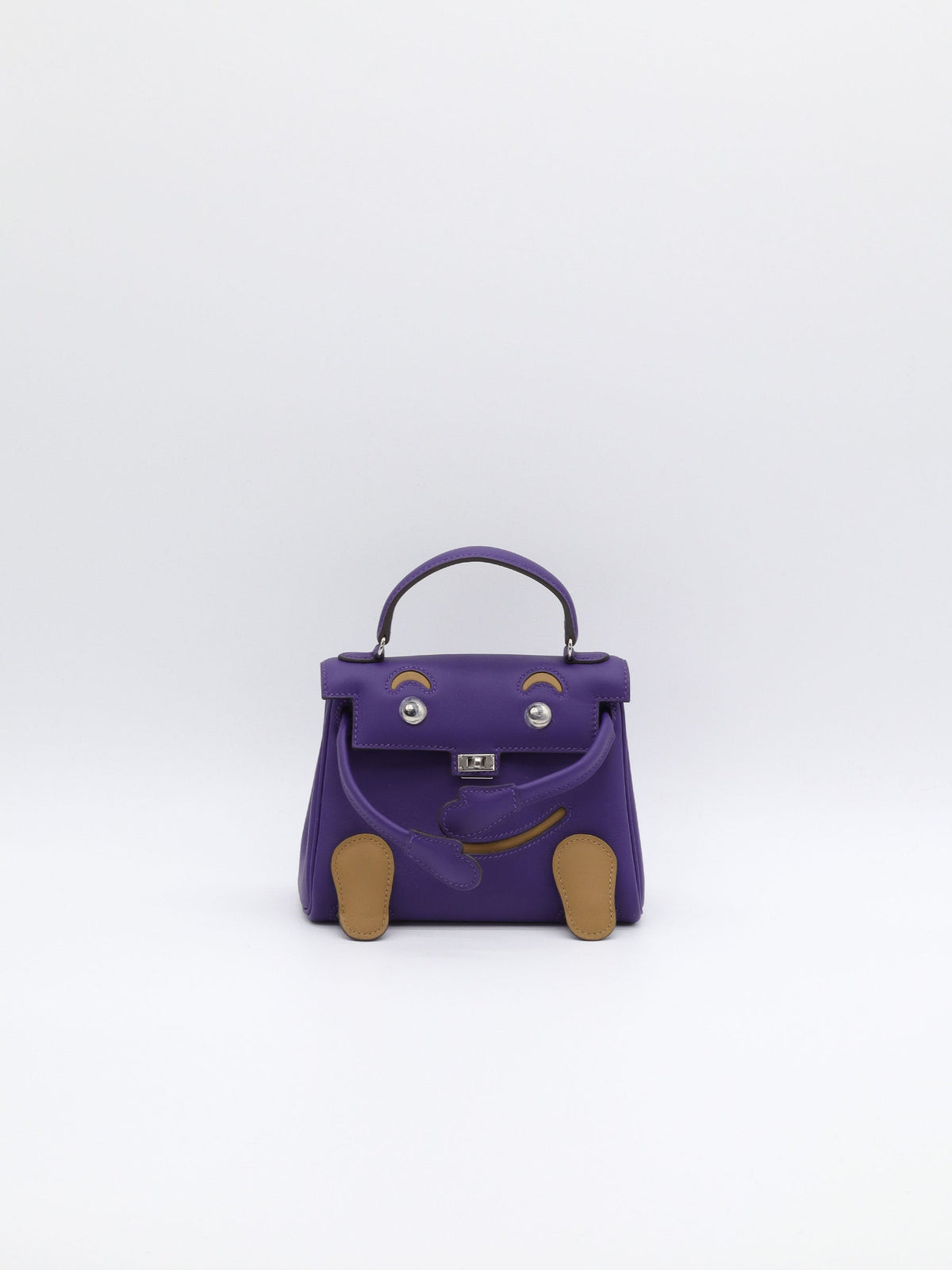 Hermès Kelly Doll Purple/ Dune Swift Palladium Hardware