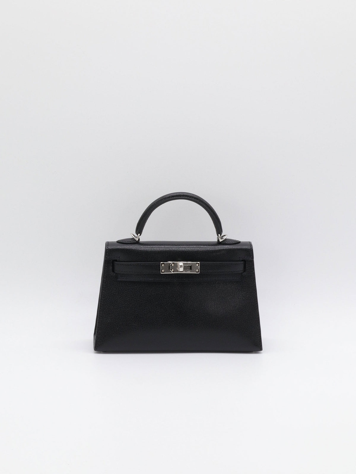 Hermès Mini Kelly Clou de coeur Black Chevre Palladium Hardware