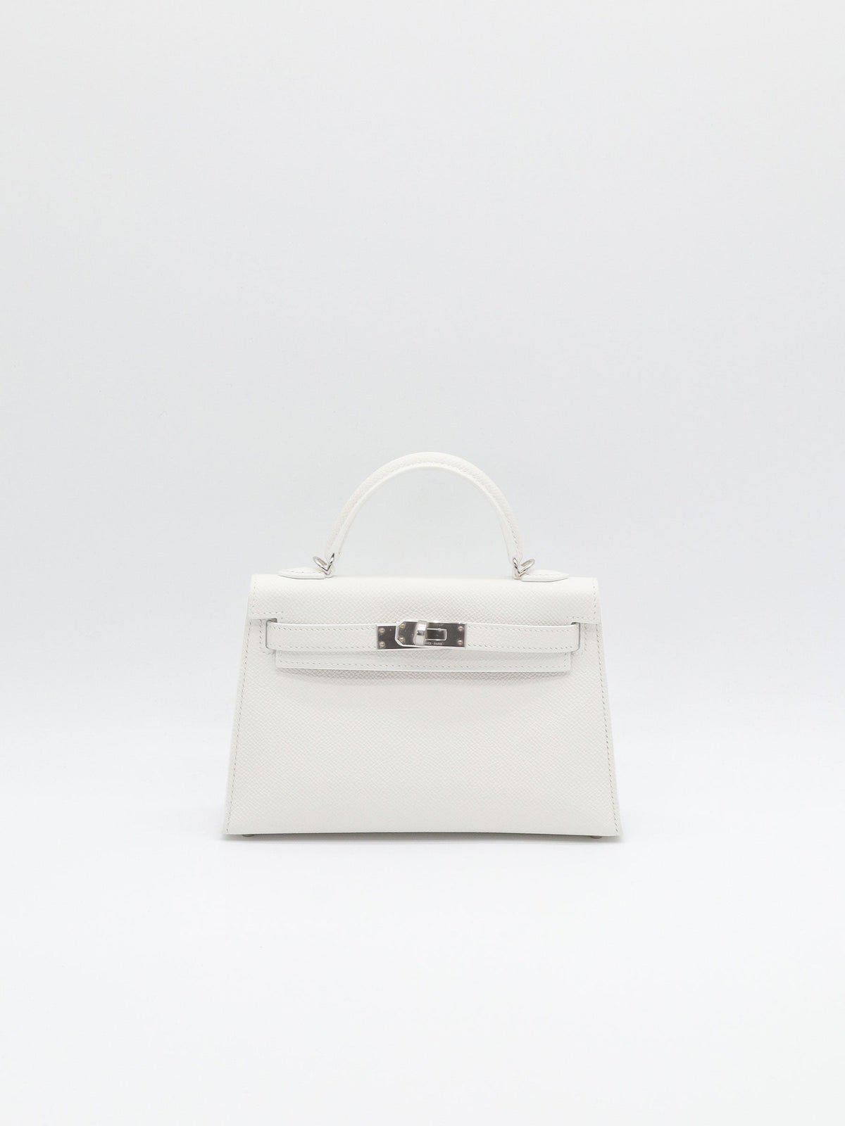 Hermès Mini Kelly White Epsom Palladium Hardware