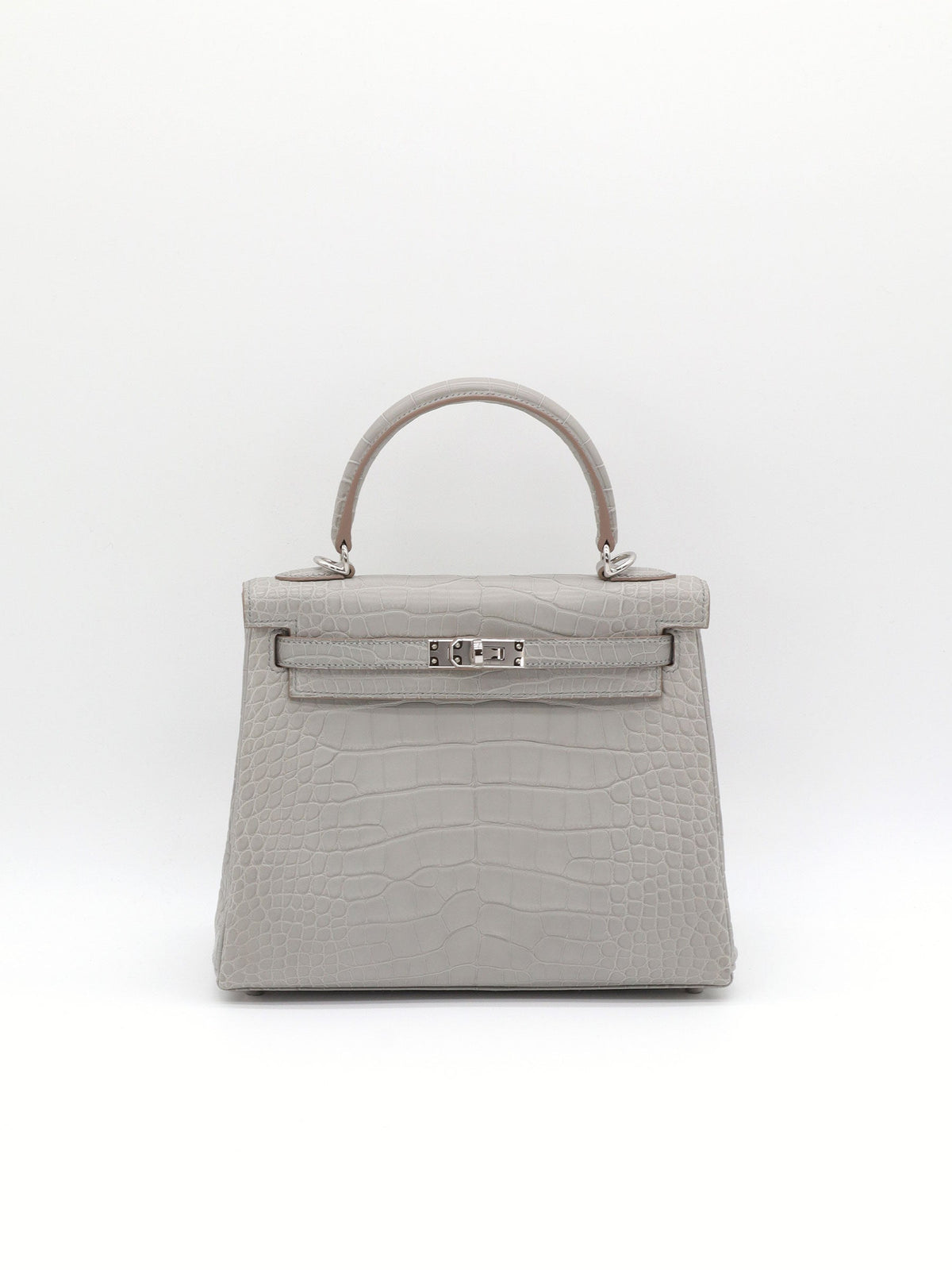Hermès Kelly 25 Retourne Gris Perle Matte Alligator Palladium Hardware