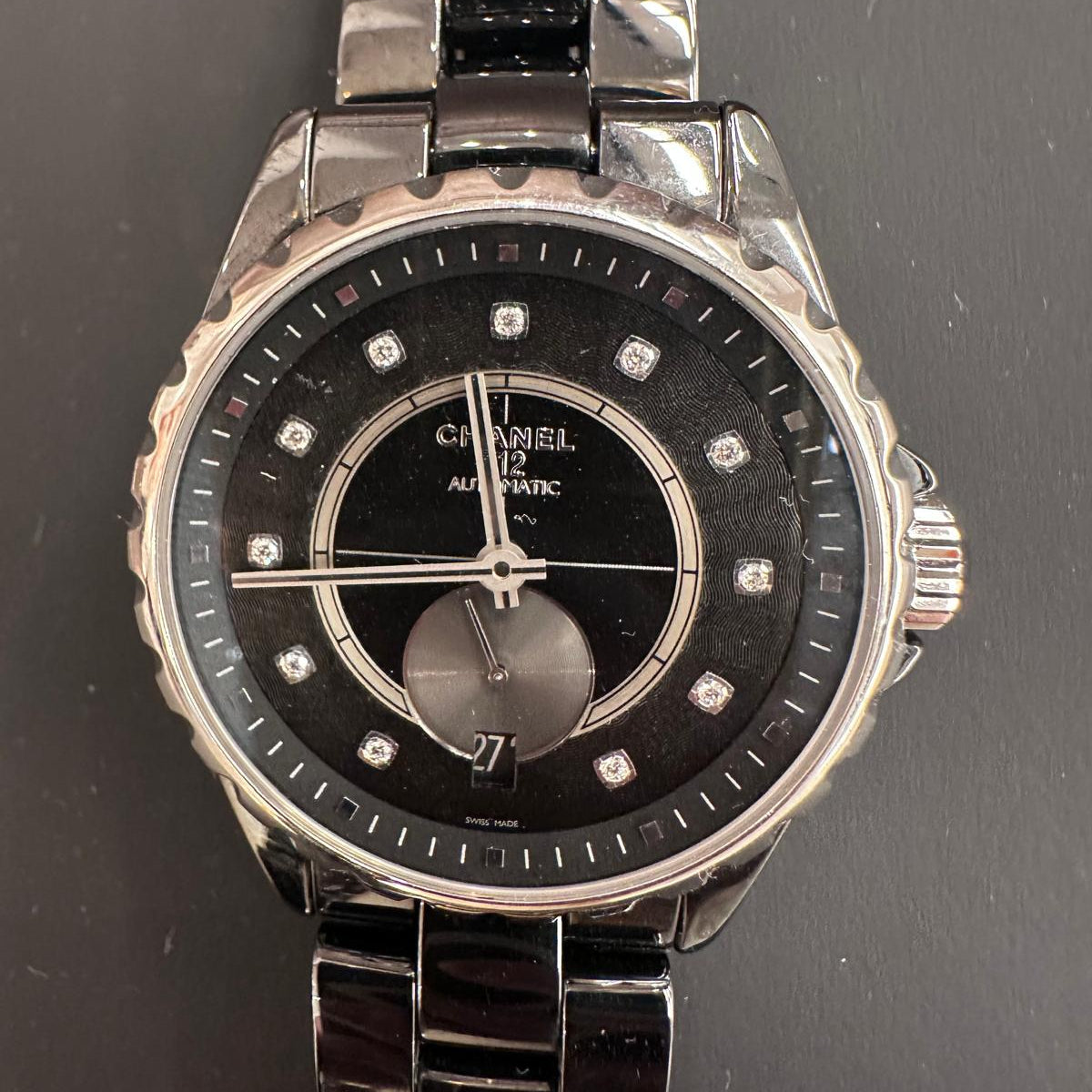 Chanel J12 Watch Black with Diamond numbers 36mm face