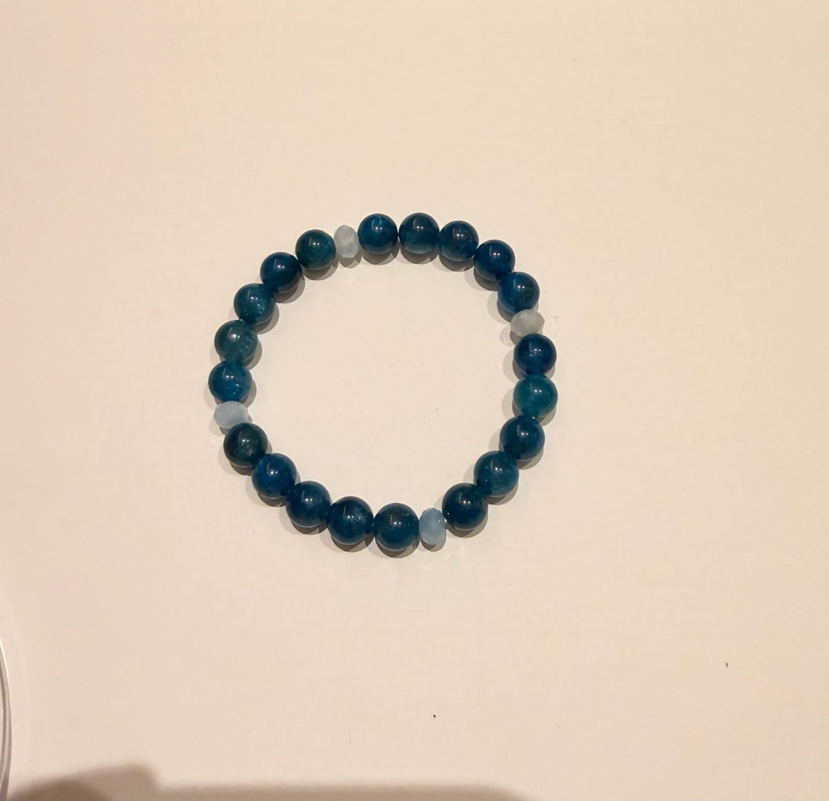 Apatite and Aquamarine Bead Bracelet HKDXB0011